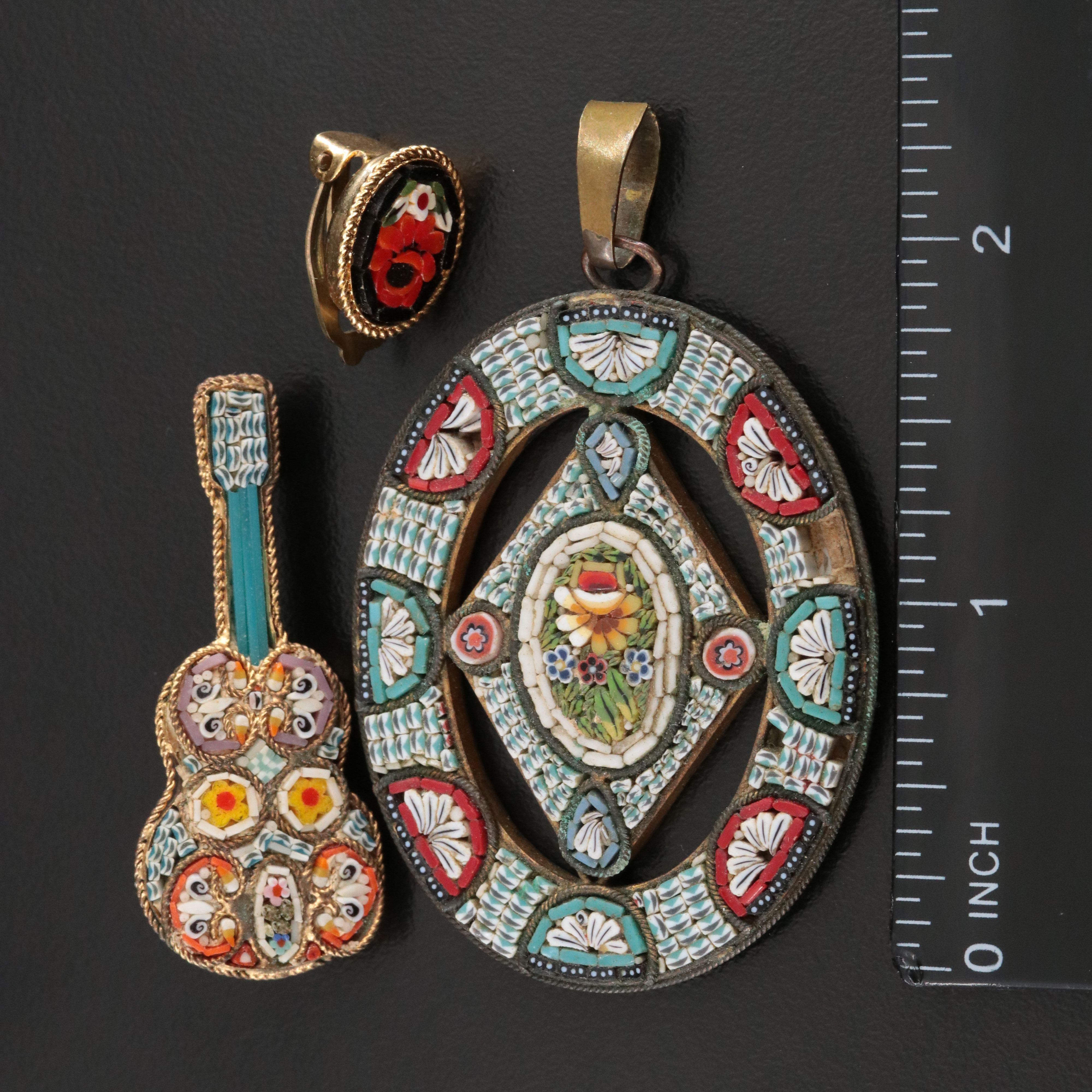 Antique & Vintage Micromosaic Jewelry Collection Including Italian