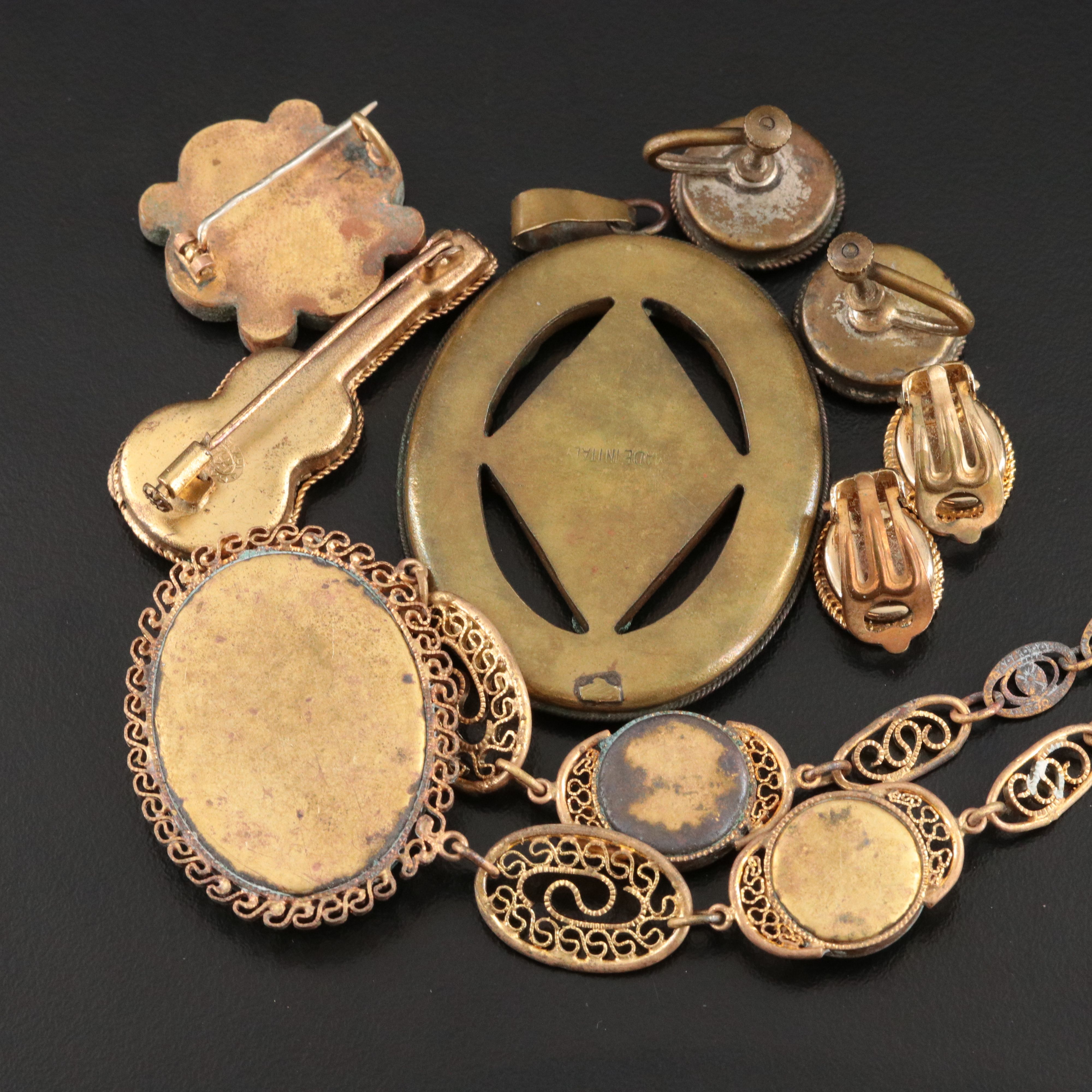 Antique & Vintage Micromosaic Jewelry Collection Including Italian