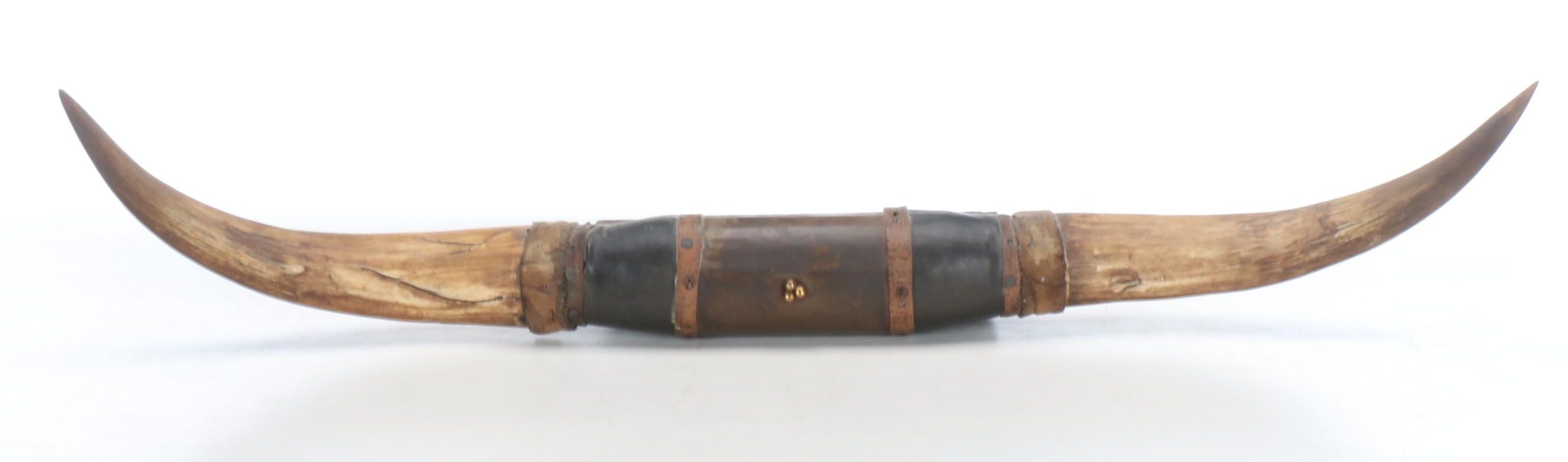 Mexican Longhorn Leather Wrapped Mounted Horns