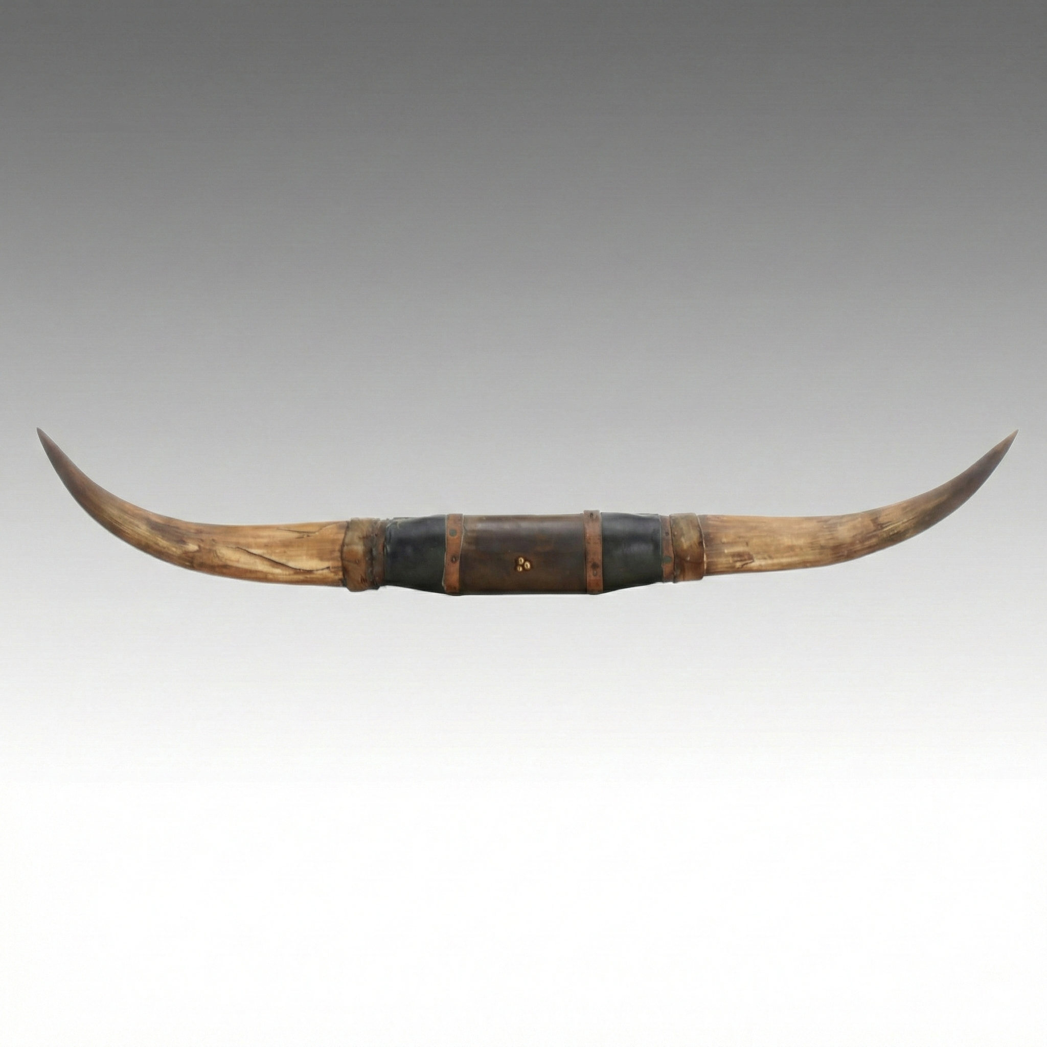Mexican Longhorn Leather Wrapped Mounted Horns
