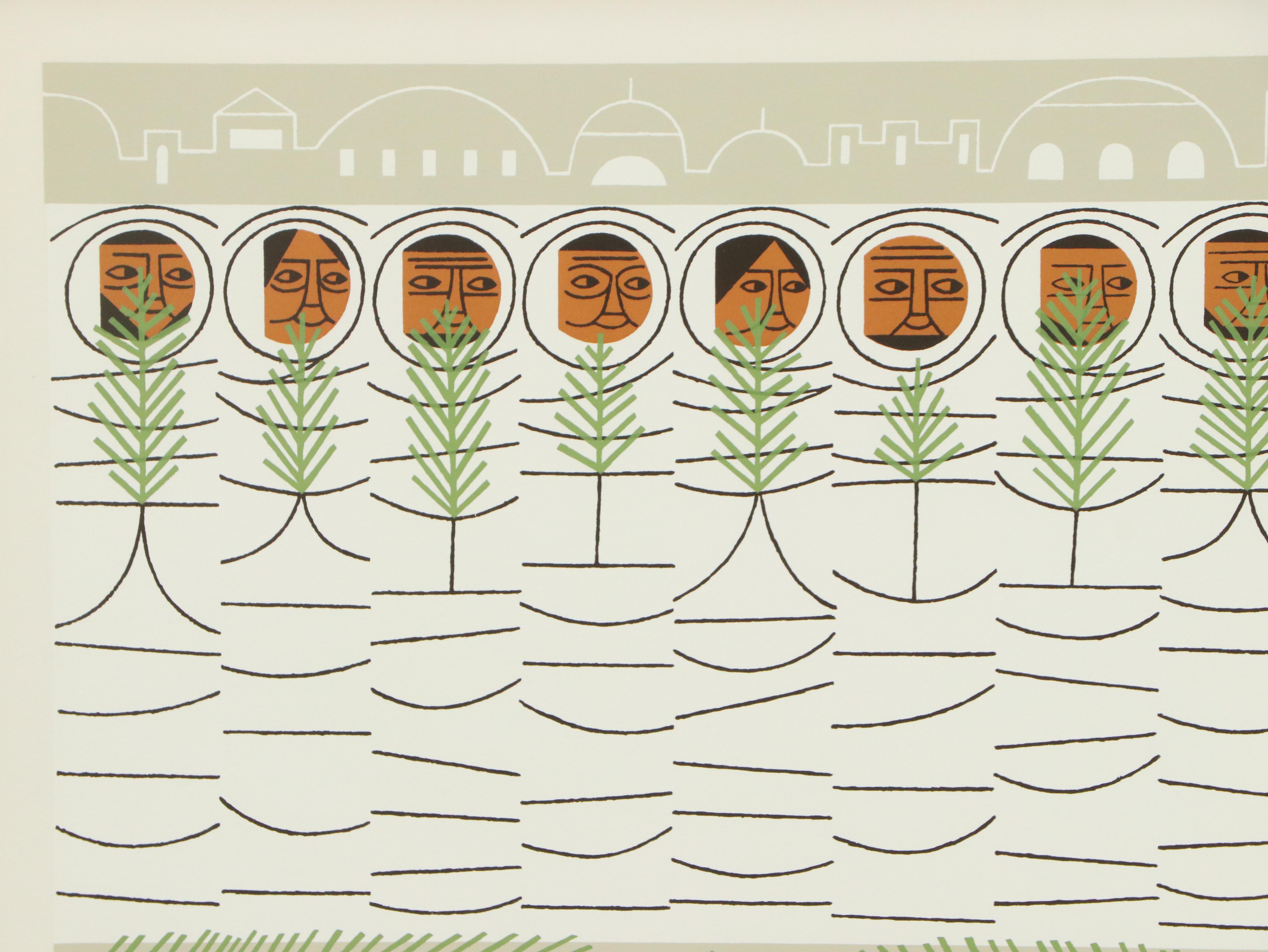 Edie Harper Biblical Illustration in Limited Edition Serigraph Print, 1979