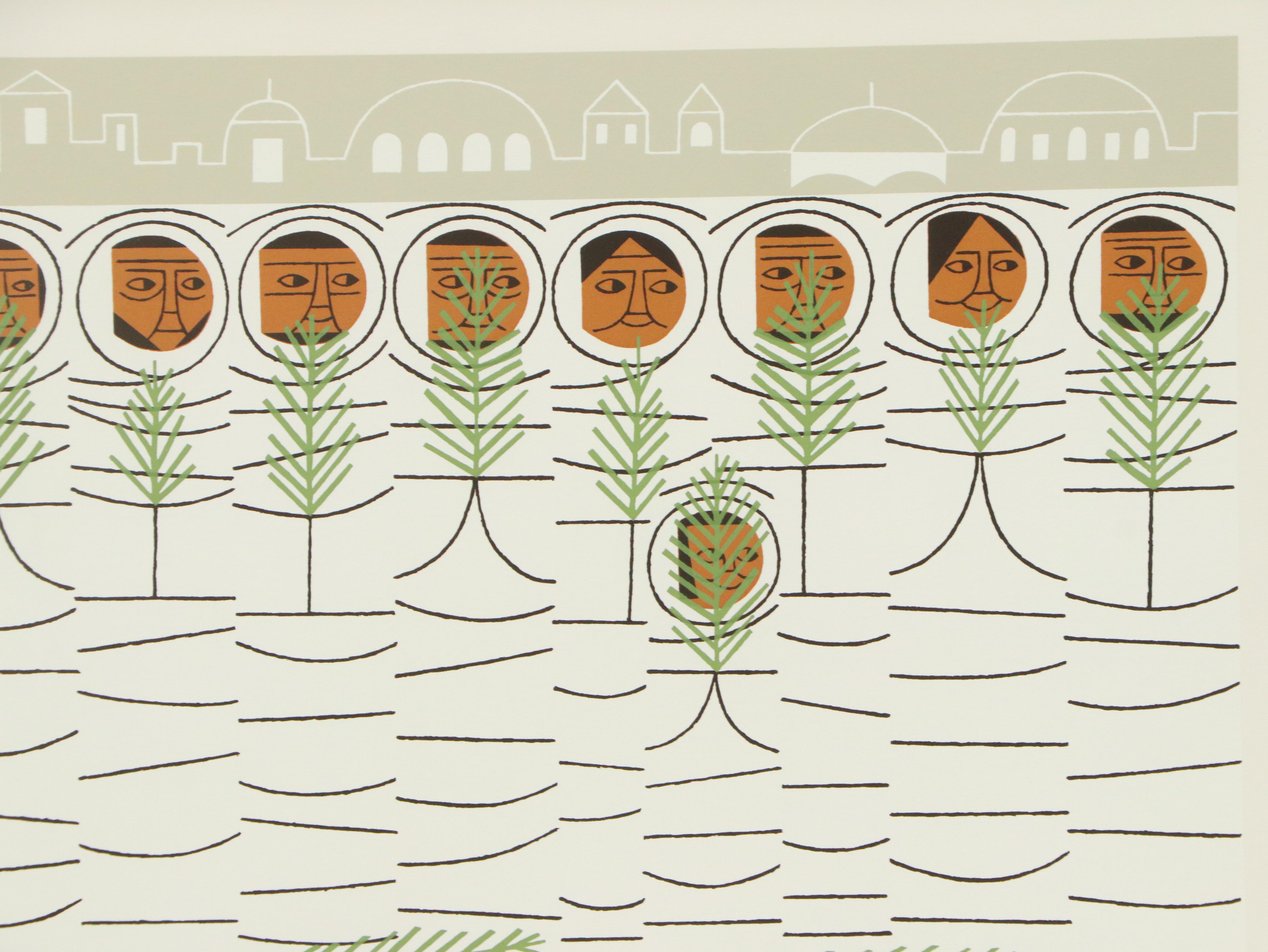 Edie Harper Biblical Illustration in Limited Edition Serigraph Print, 1979