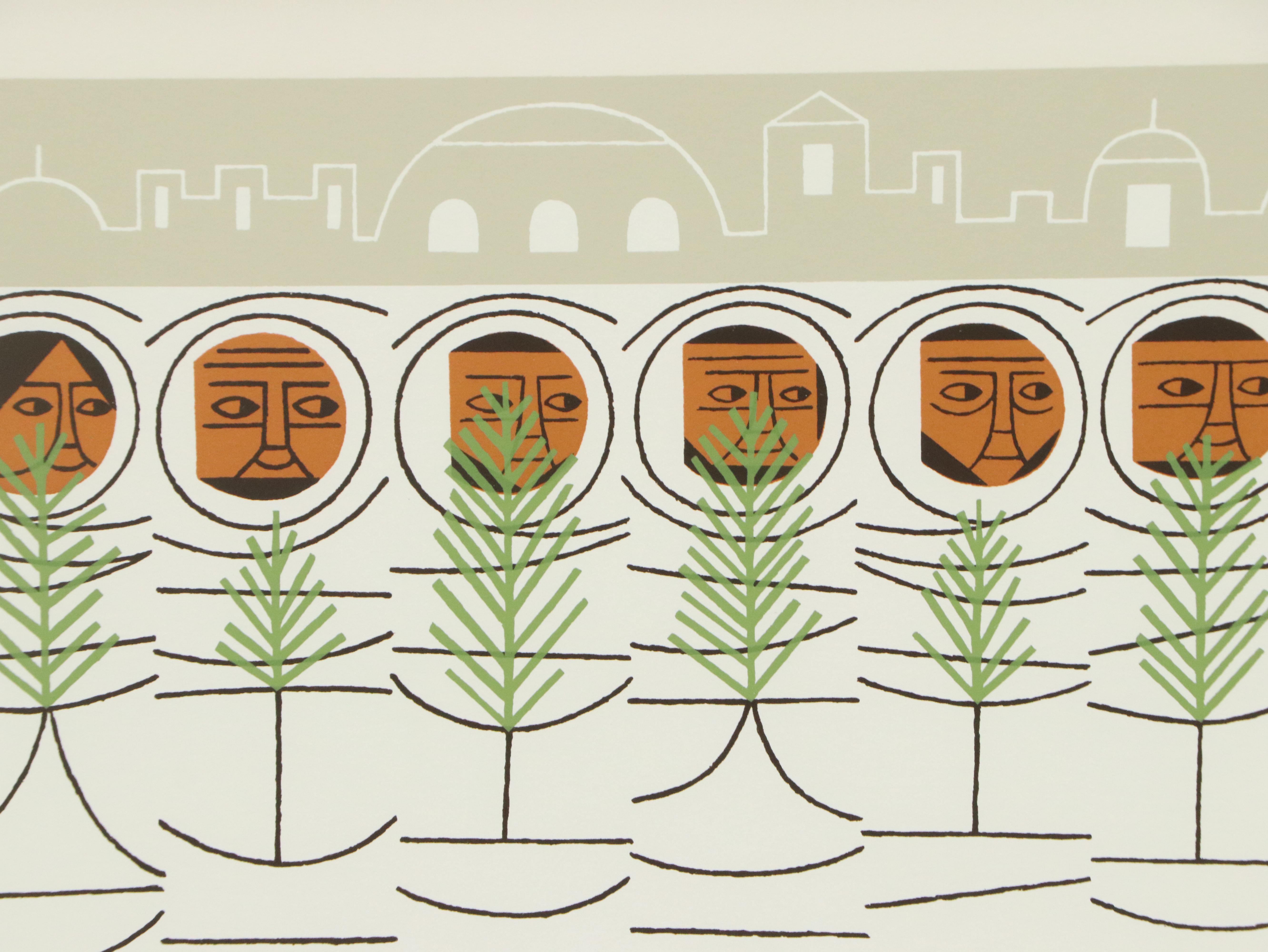 Edie Harper Biblical Illustration in Limited Edition Serigraph Print, 1979