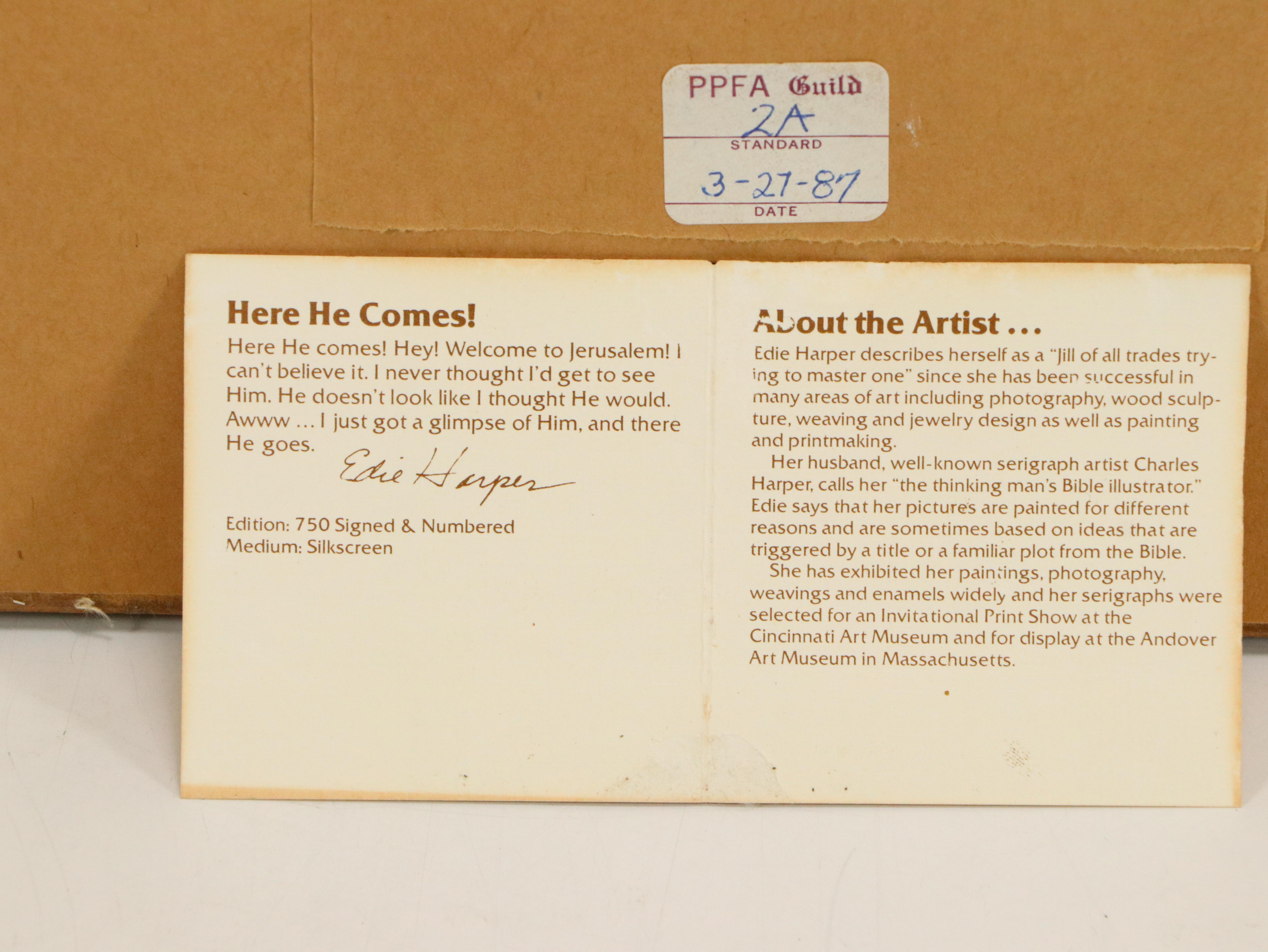 Edie Harper Biblical Illustration in Limited Edition Serigraph Print, 1979