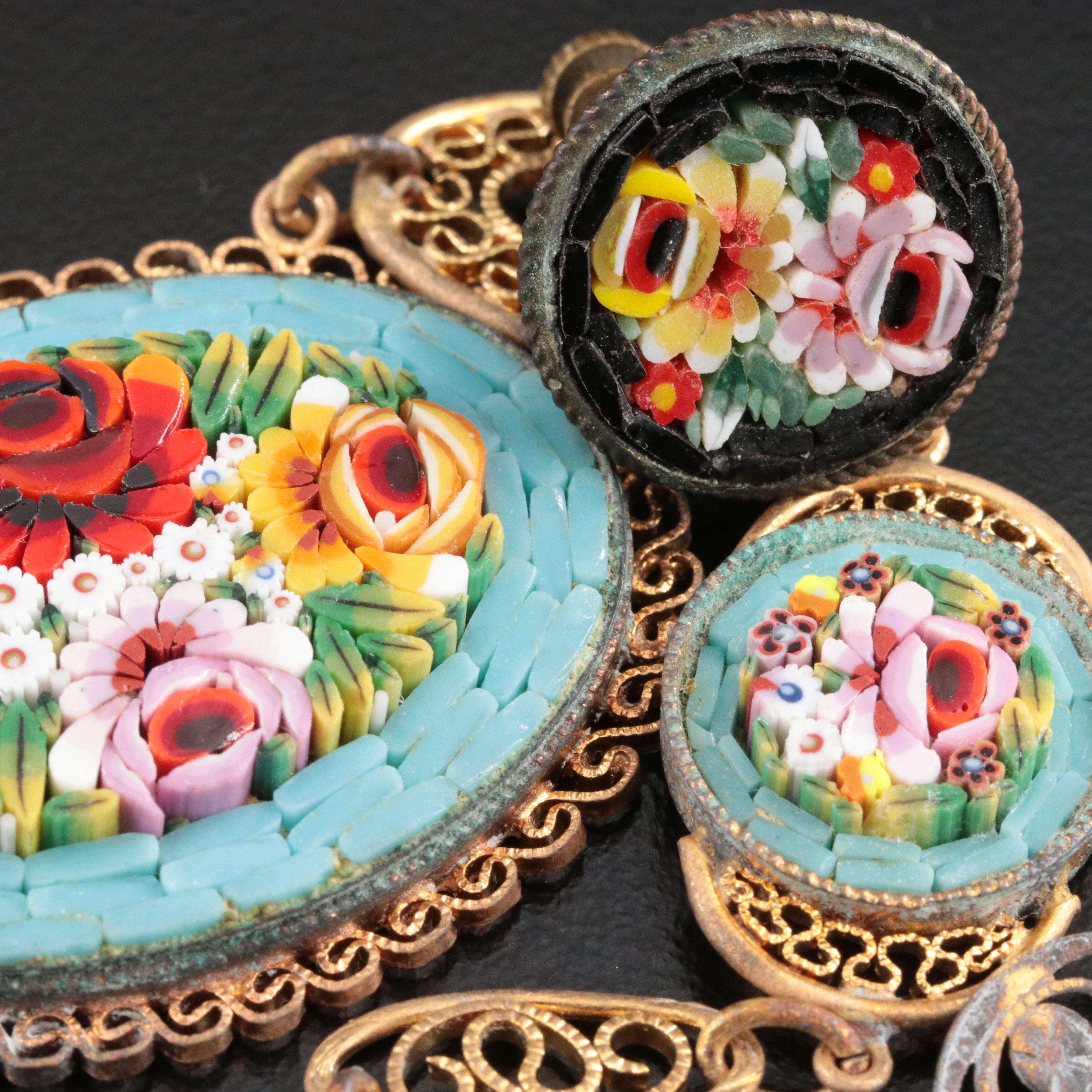 Antique & Vintage Micromosaic Jewelry Collection Including Italian