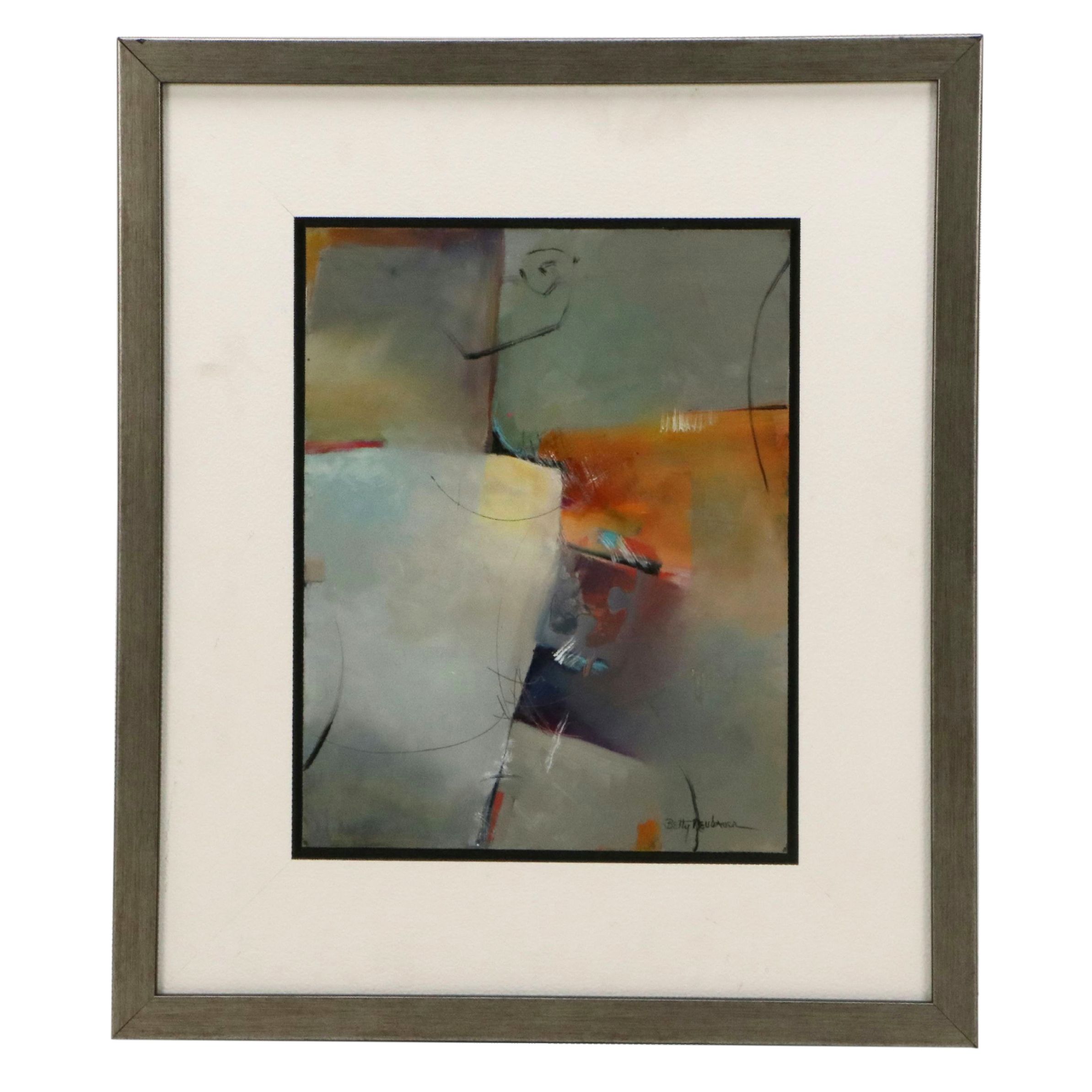 Betty Neubauer Abstract Acrylic Painting, Late 20th Century
