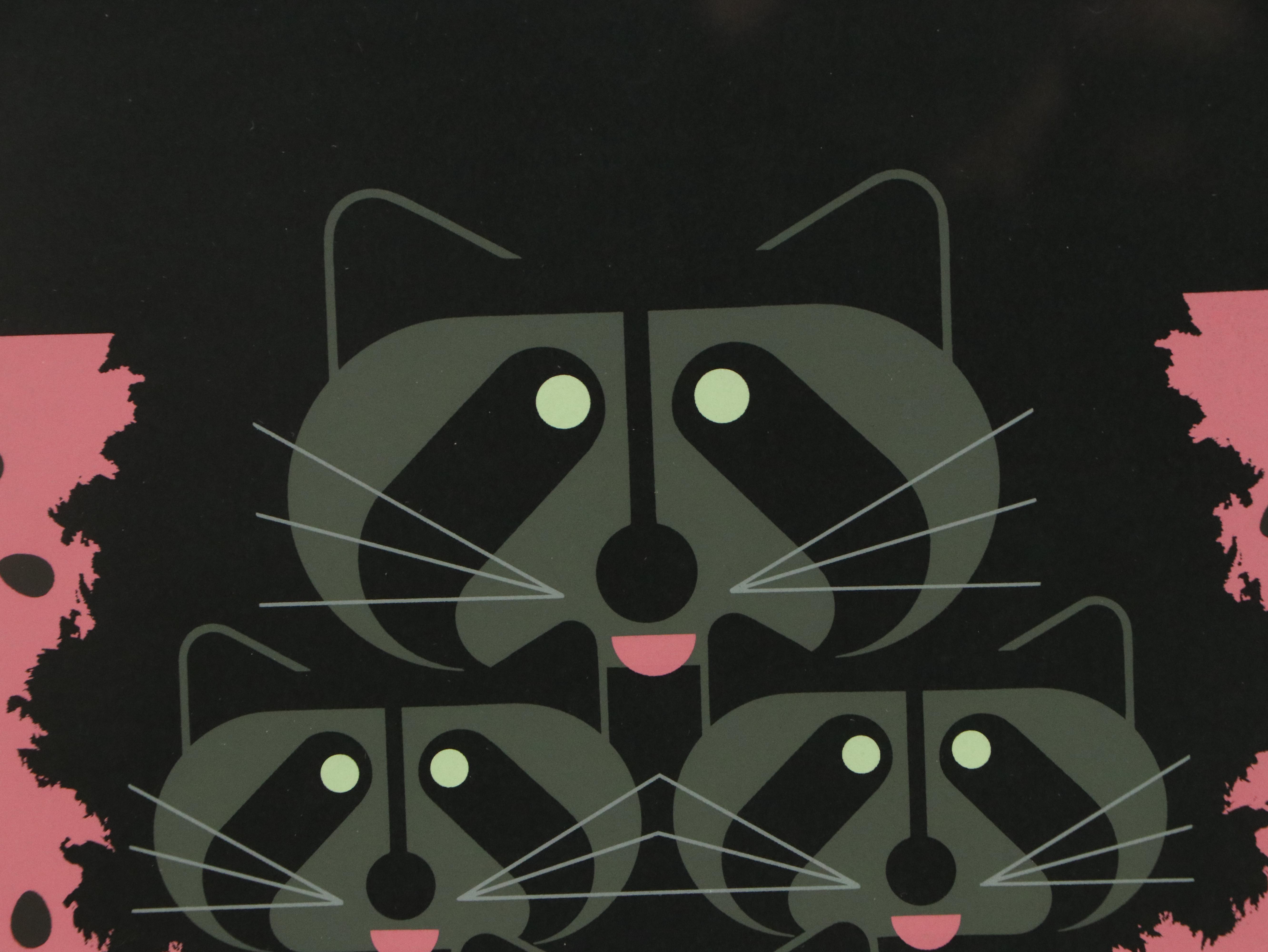 Charley Harper Serigraph "Watermelon Moon"