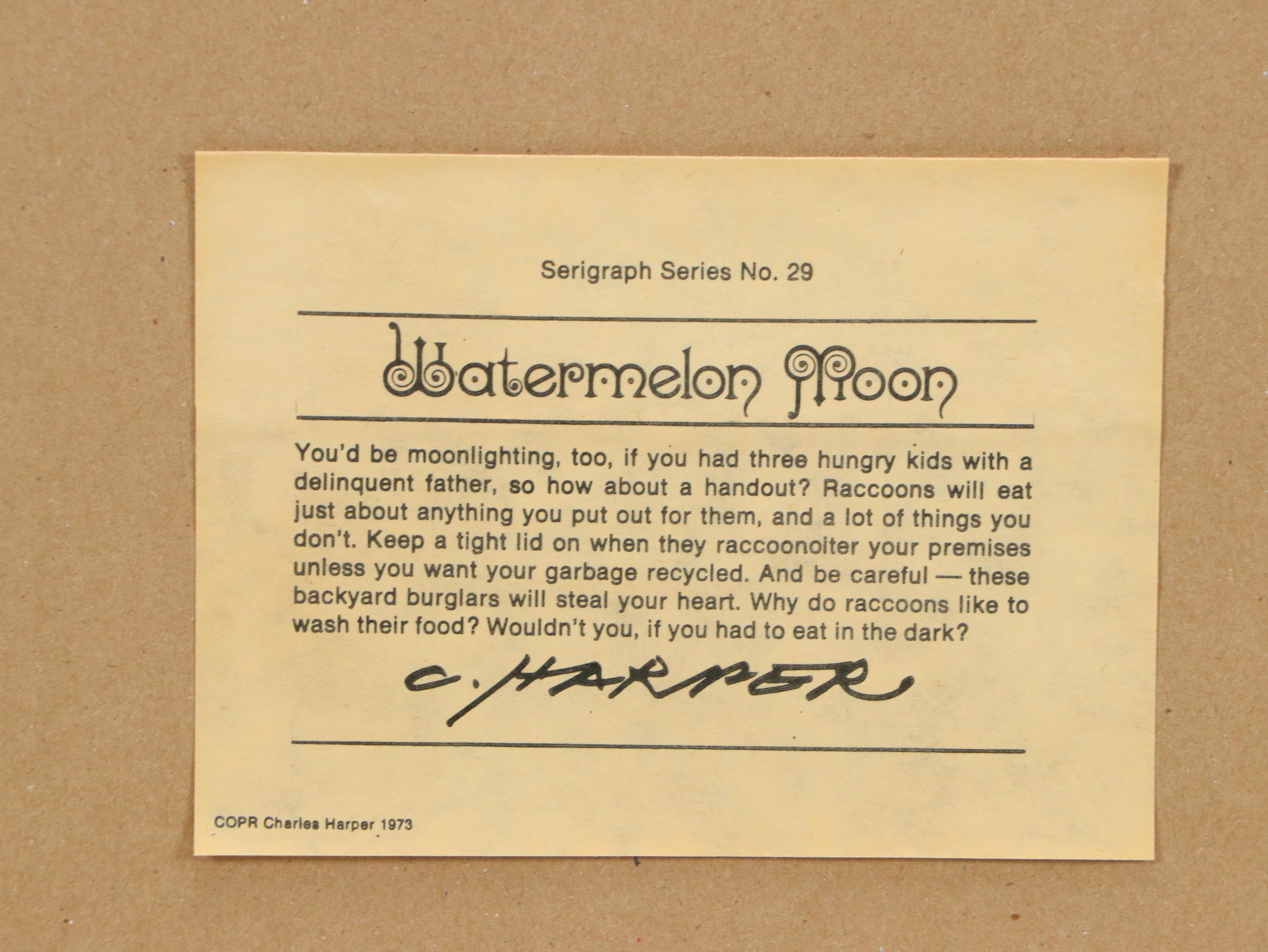 Charley Harper Serigraph "Watermelon Moon"