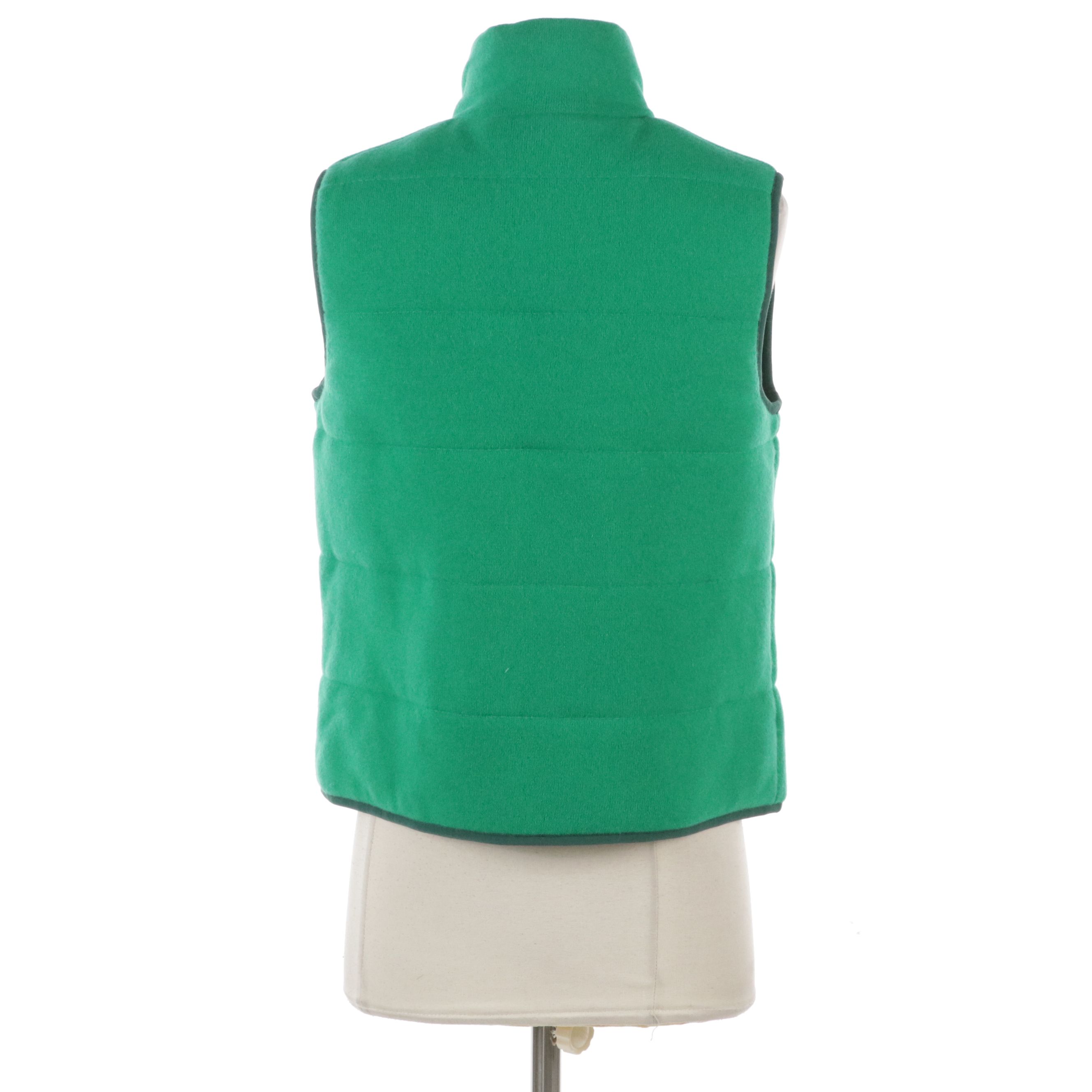 Nomad 1942 Quilted Knit Green Cashmere Vest, With Tag