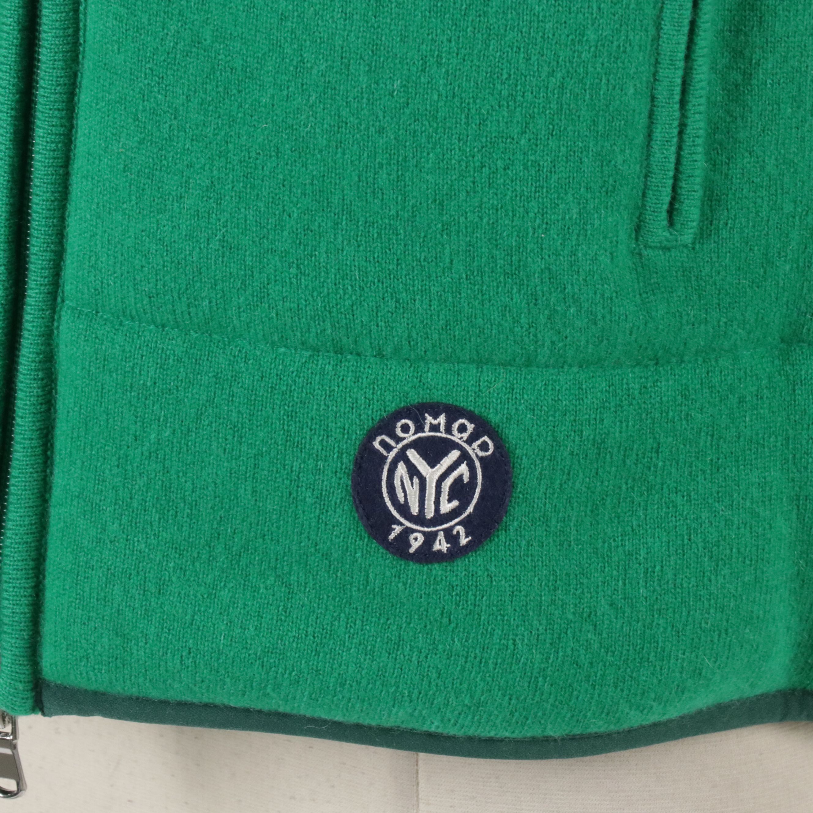 Nomad 1942 Quilted Knit Green Cashmere Vest, With Tag