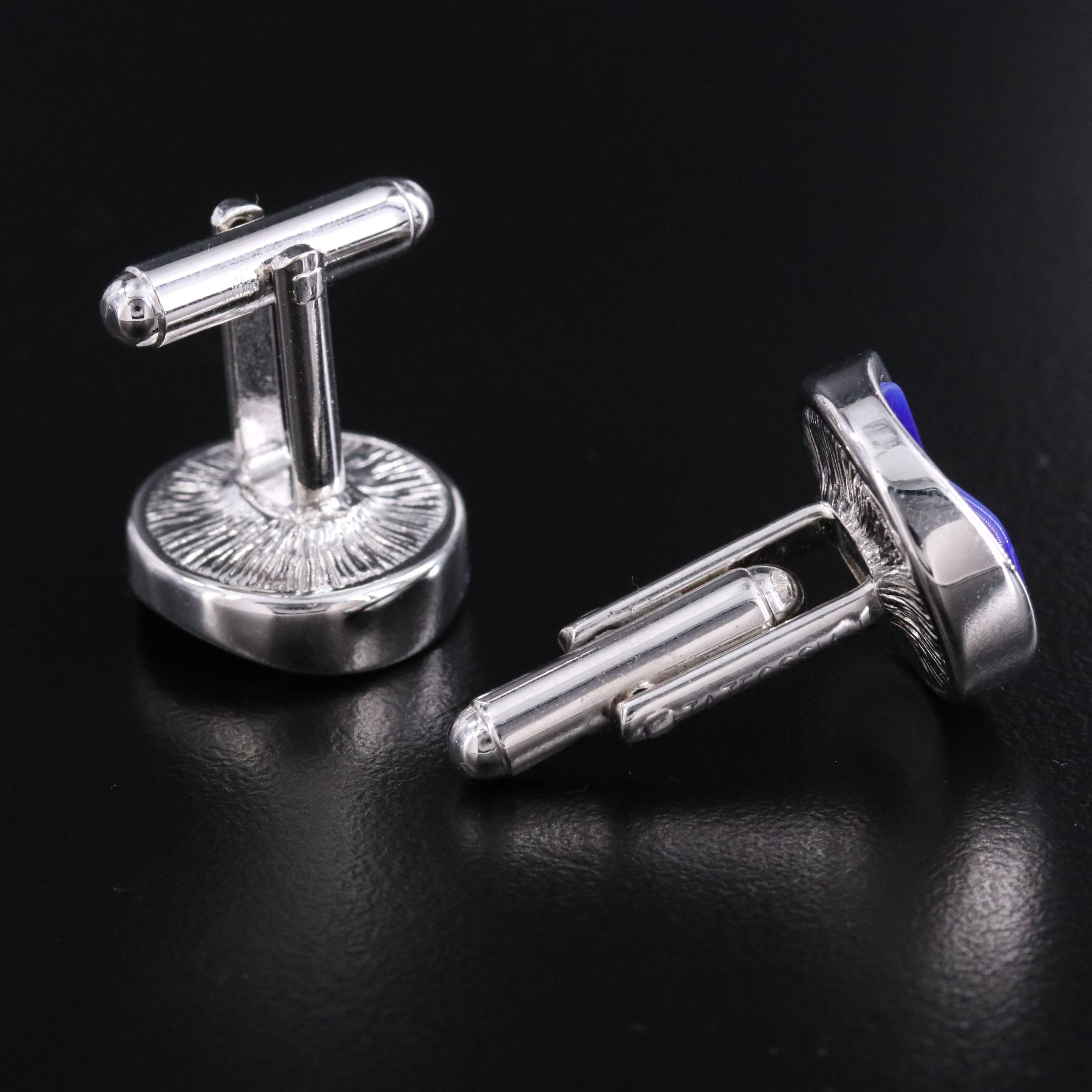 Fiber Optic Glass Round Curved Cufflinks