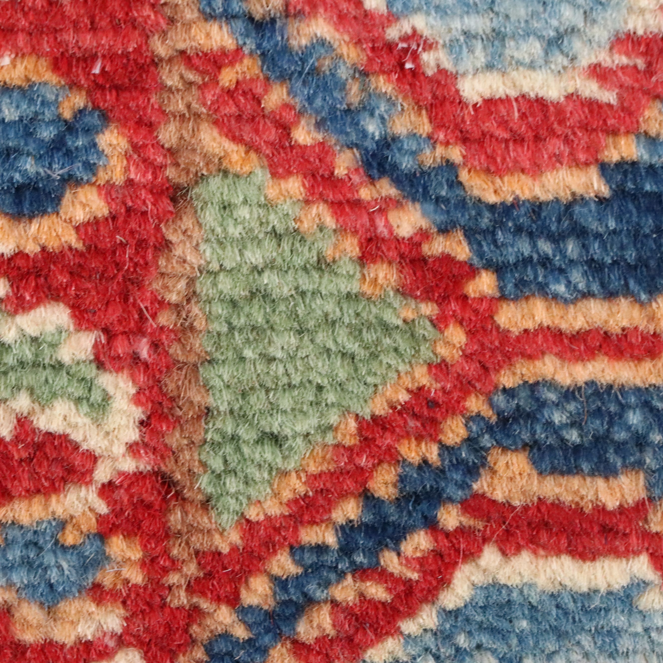 4'1 x 6' Hand-Knotted Pakistani Kazak Area Rug