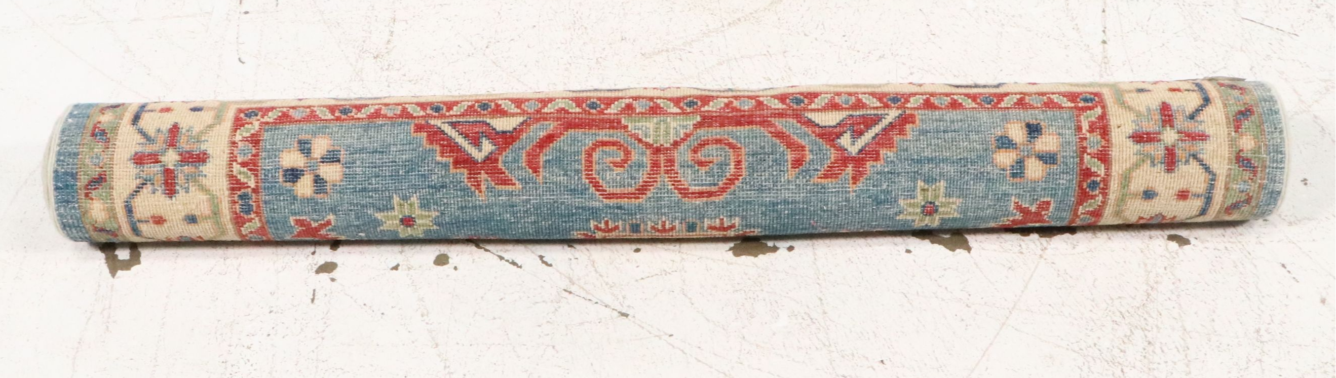 4'1 x 6' Hand-Knotted Pakistani Kazak Area Rug