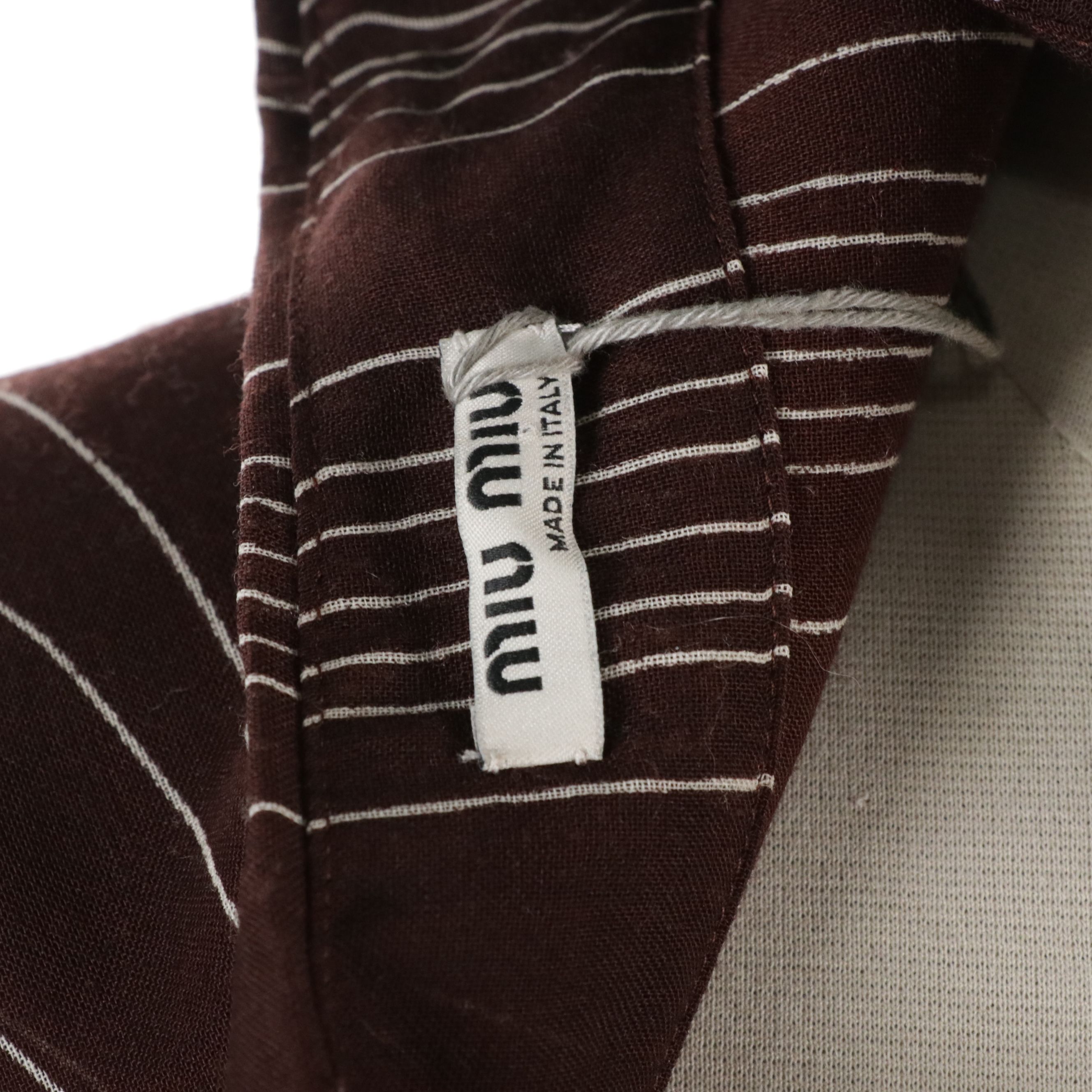 Miu Miu Printed Button-Up Blouse in Sheer Wool Blend, With Tag