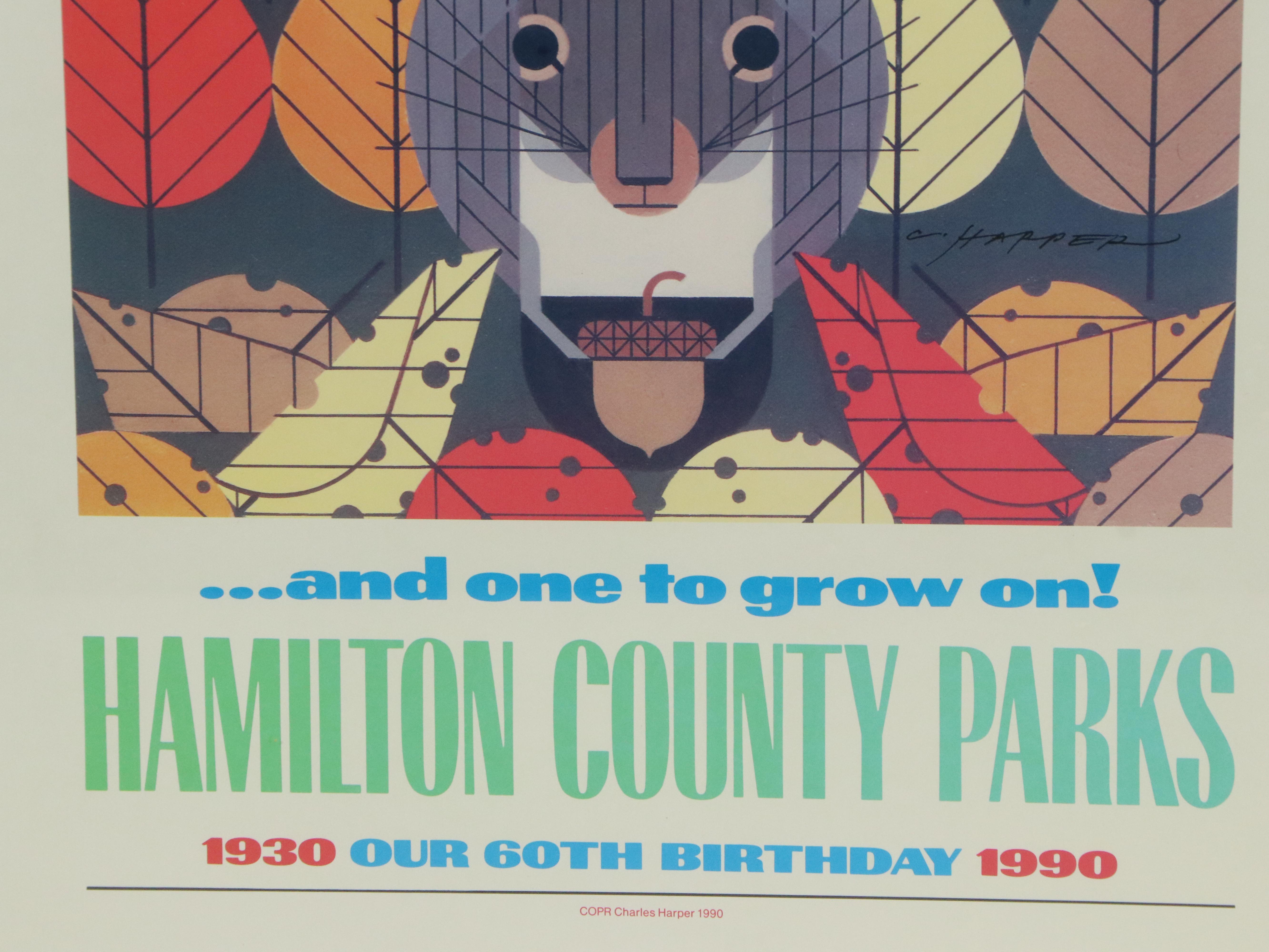 Offset Lithograph After Charley Harper for Hamilton County's 60th Birthday