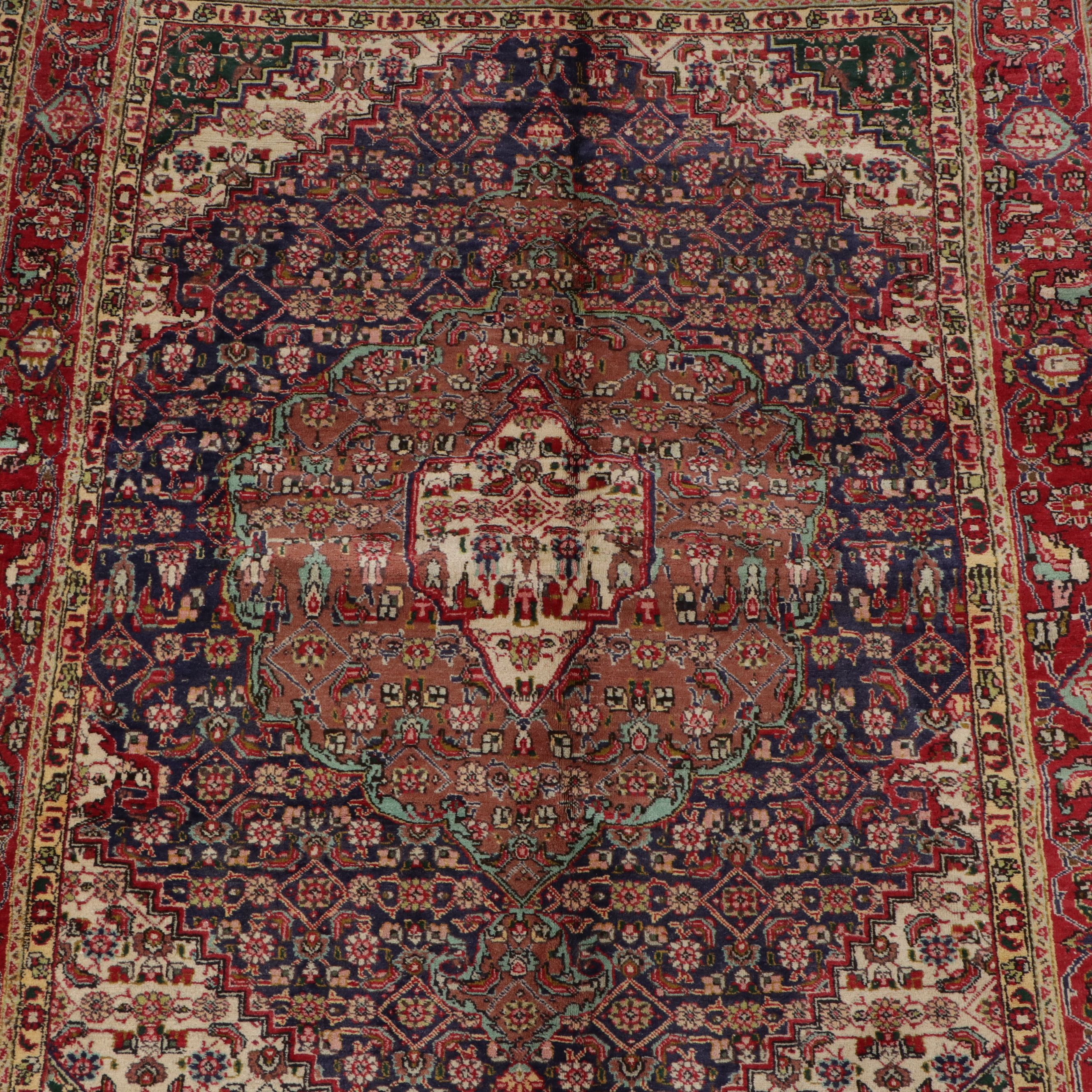 6'6 x 9'2 Hand-Knotted Persian Bijar Area Rug