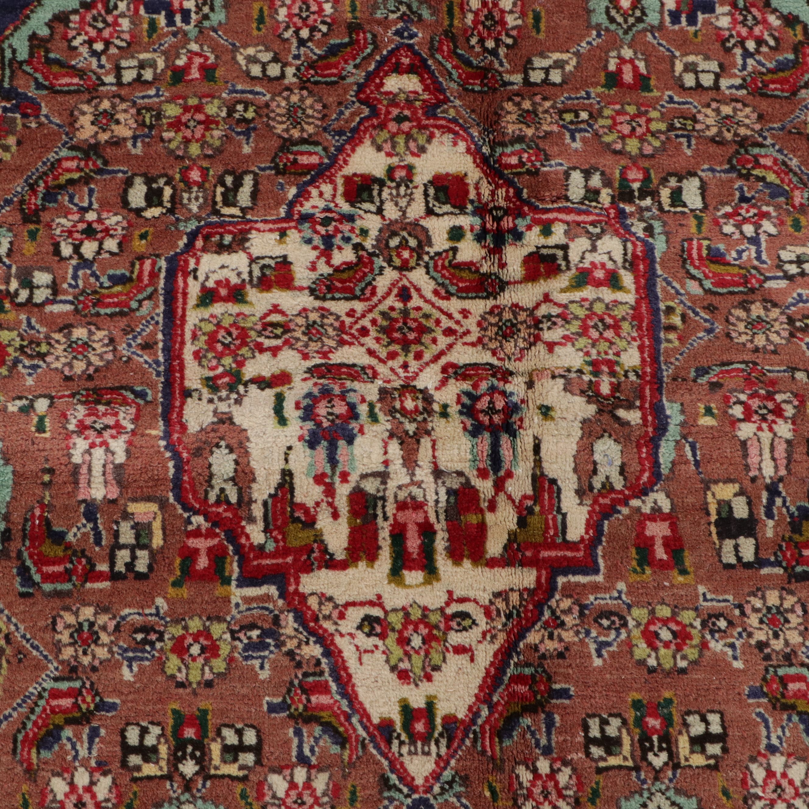 6'6 x 9'2 Hand-Knotted Persian Bijar Area Rug