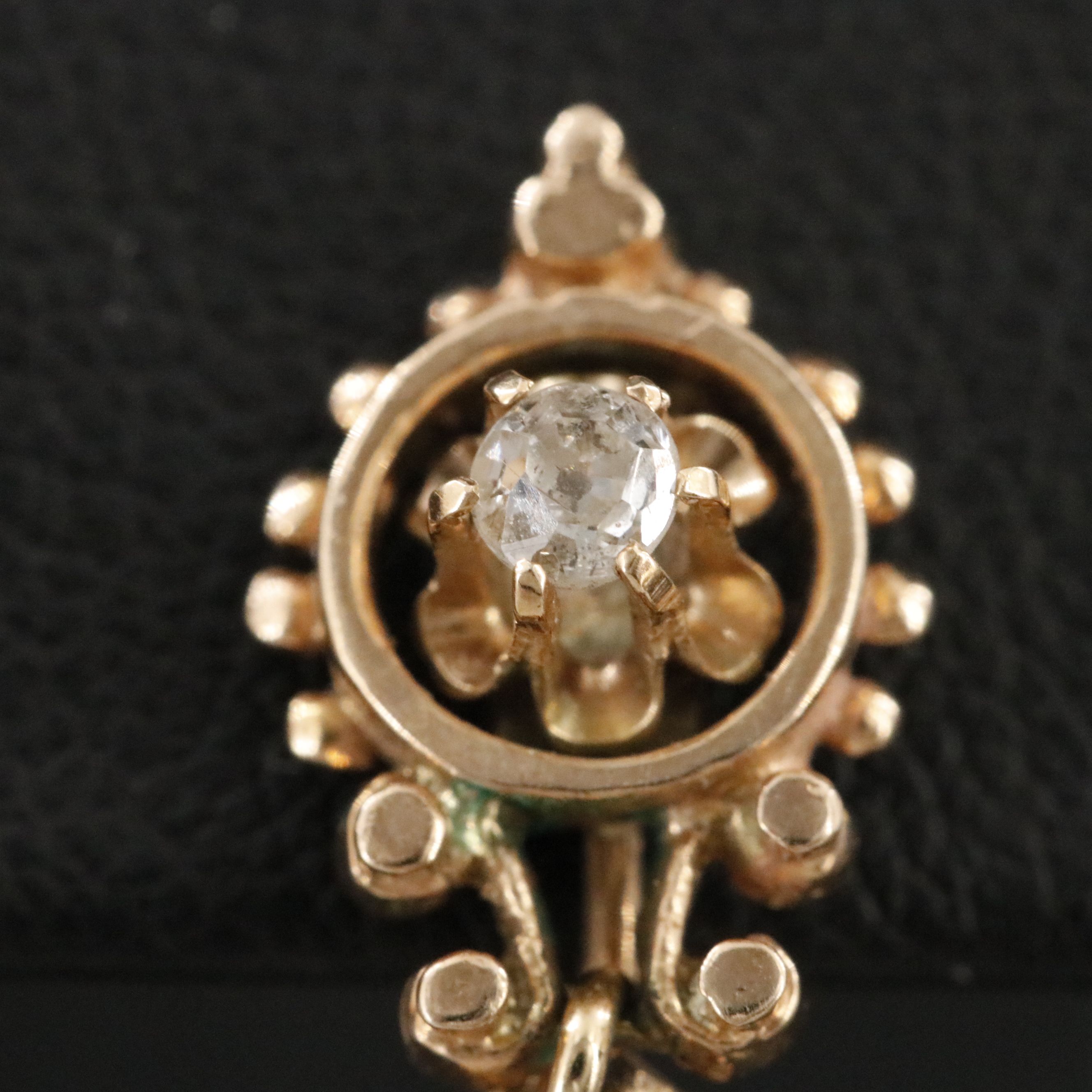 Victorian 14K 0.31 CTW Diamond Buttercup Screw Back Drop Earrings