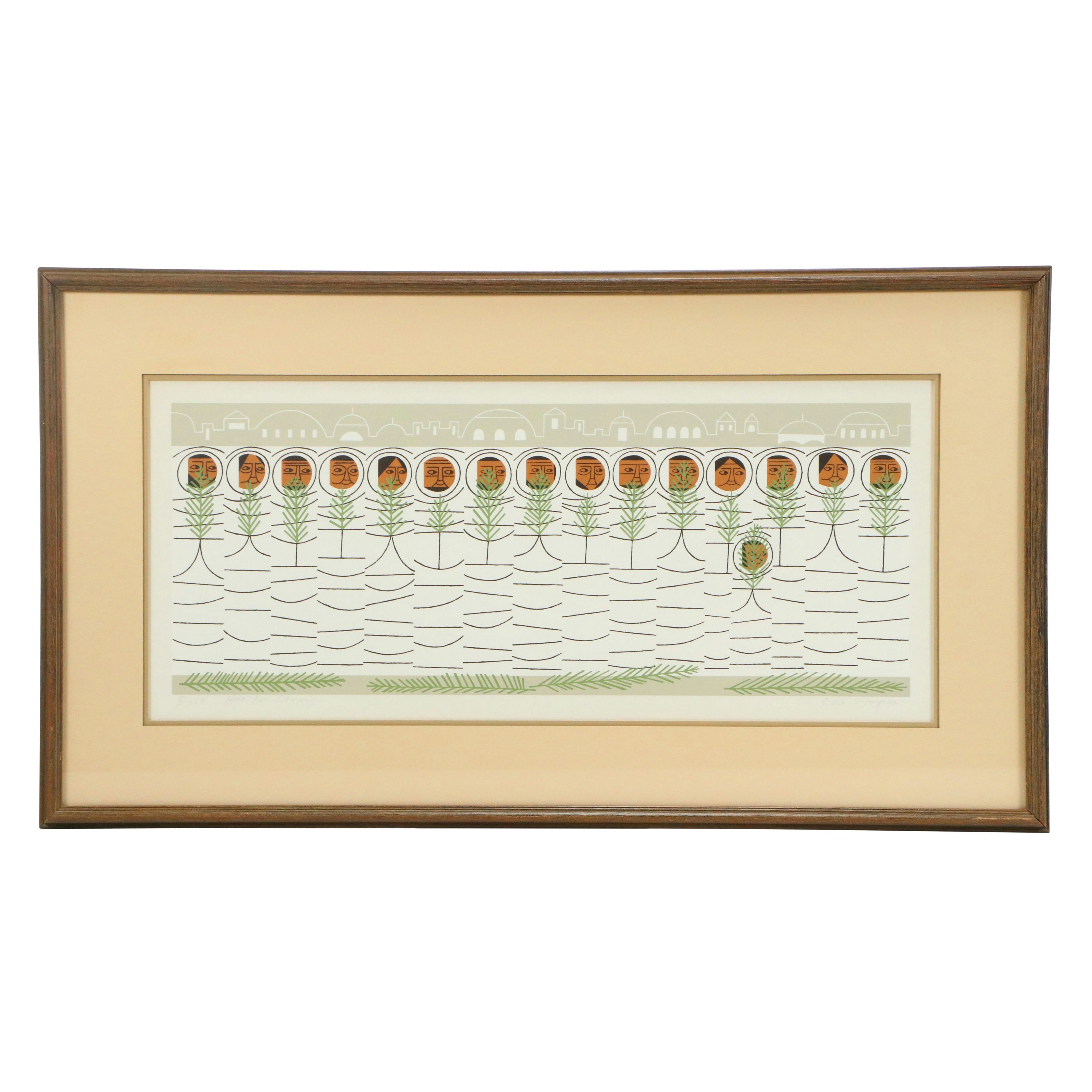 Edie Harper Biblical Illustration in Limited Edition Serigraph Print, 1979