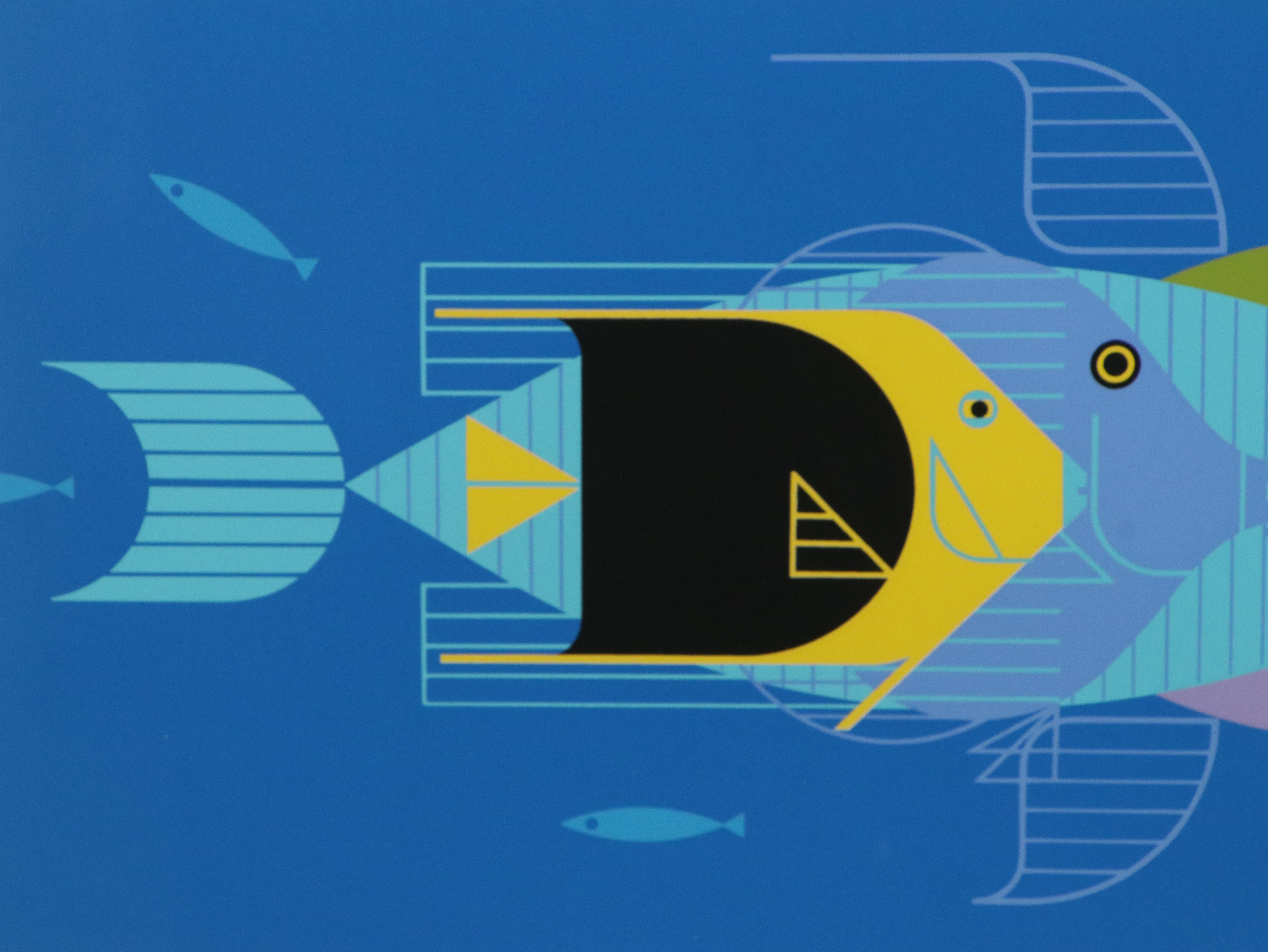 Charley Harper Serigraph "Piscine Queues"