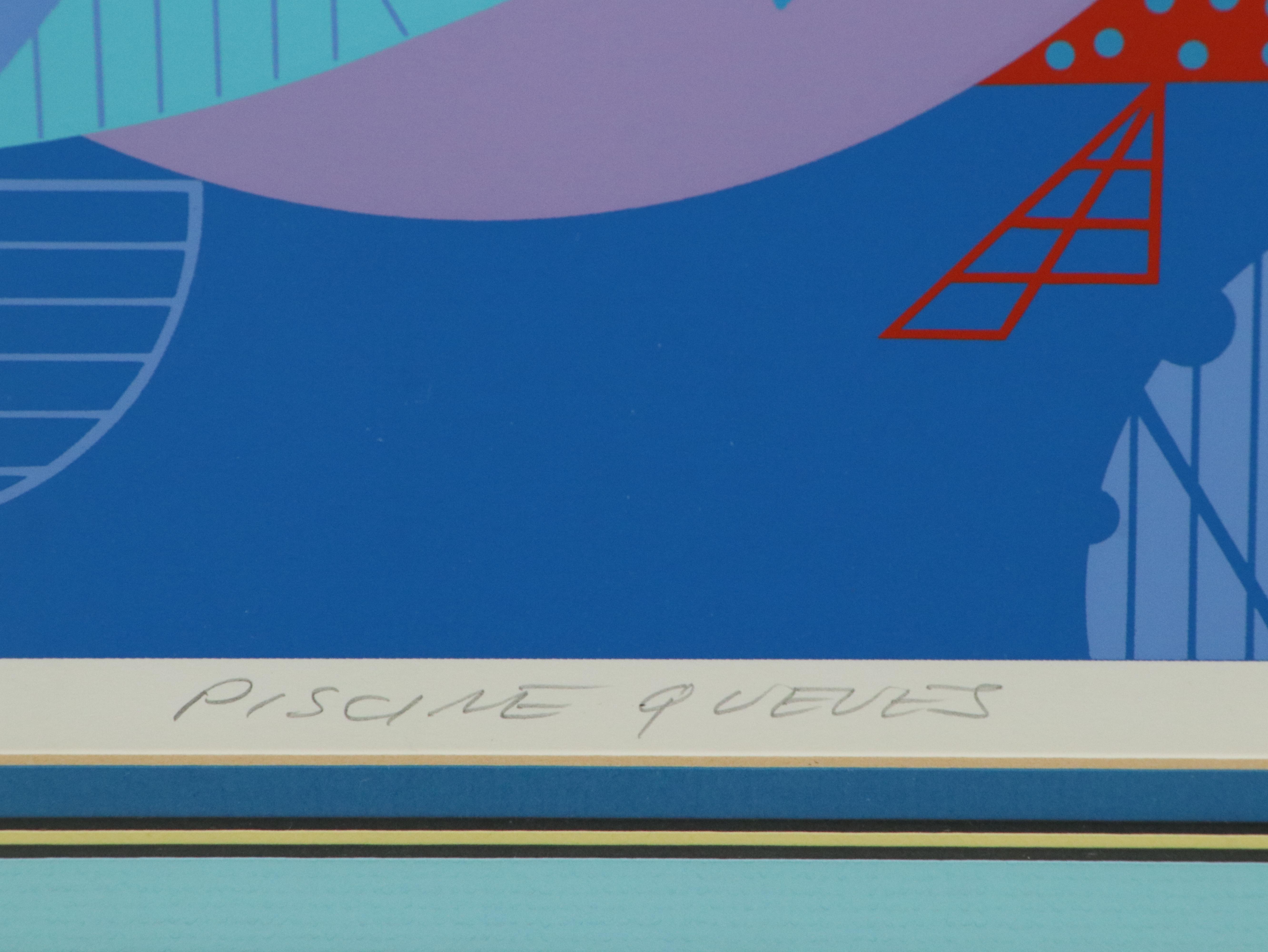 Charley Harper Serigraph "Piscine Queues"