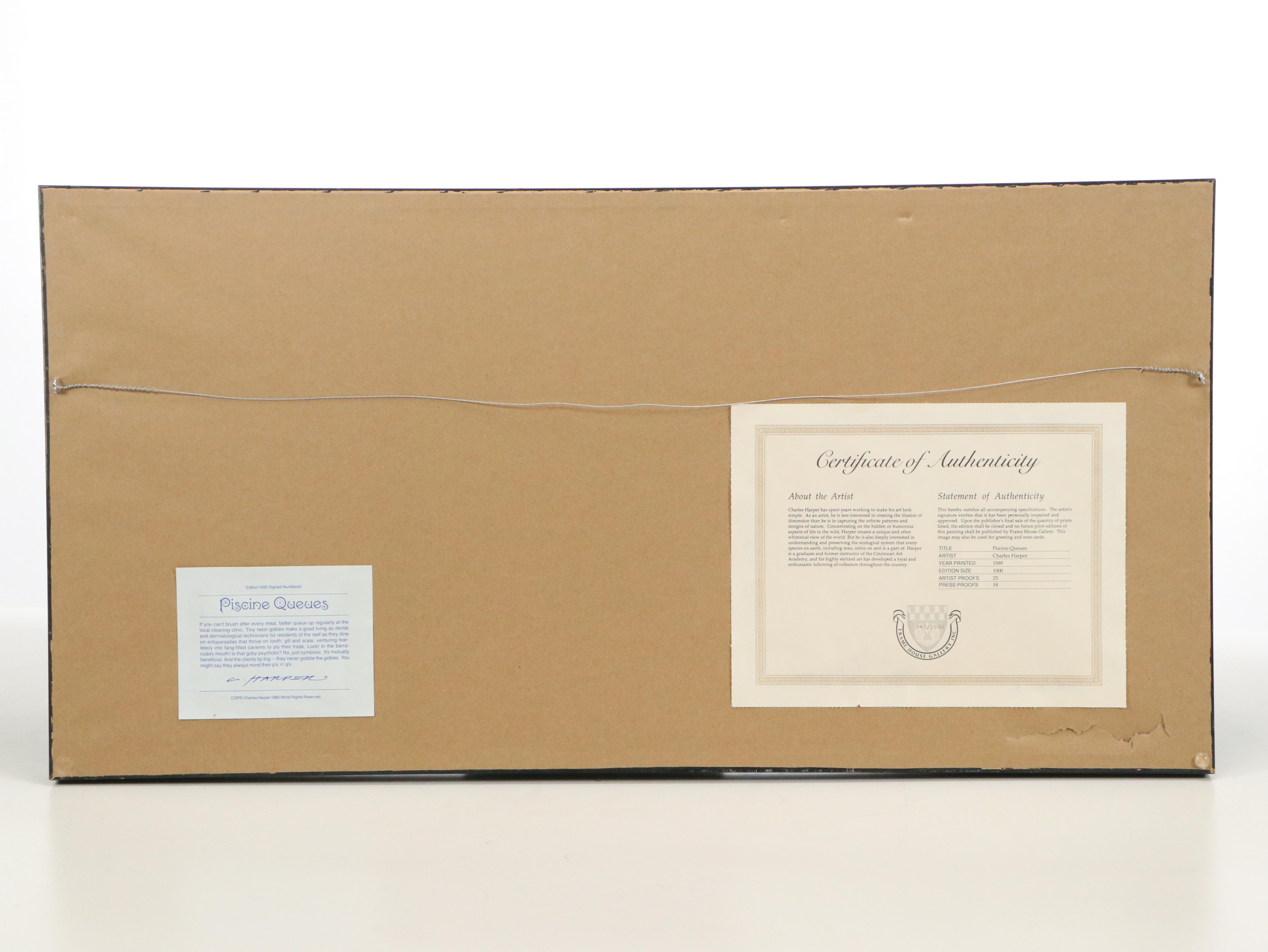 Charley Harper Serigraph "Piscine Queues"