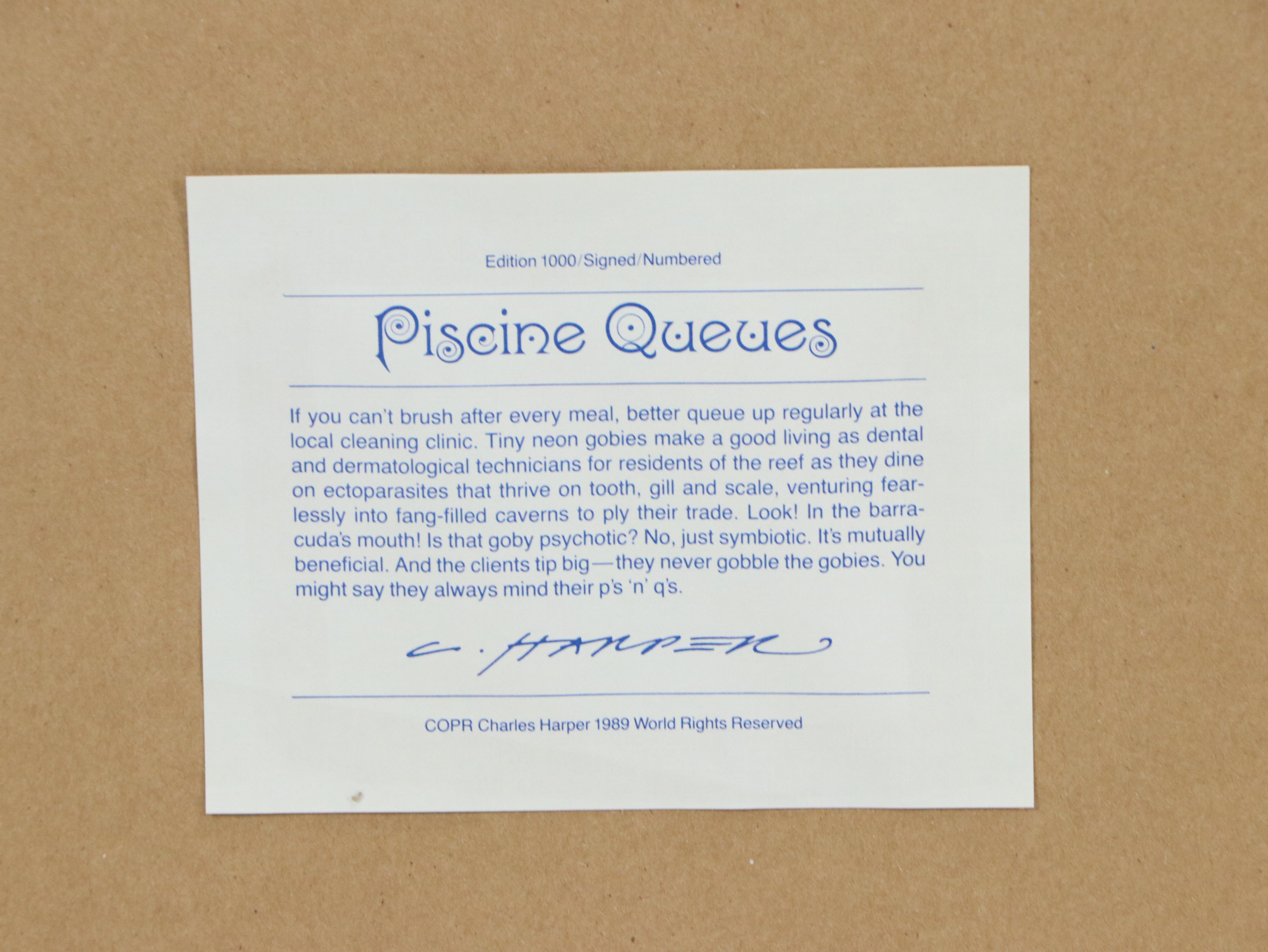 Charley Harper Serigraph "Piscine Queues"