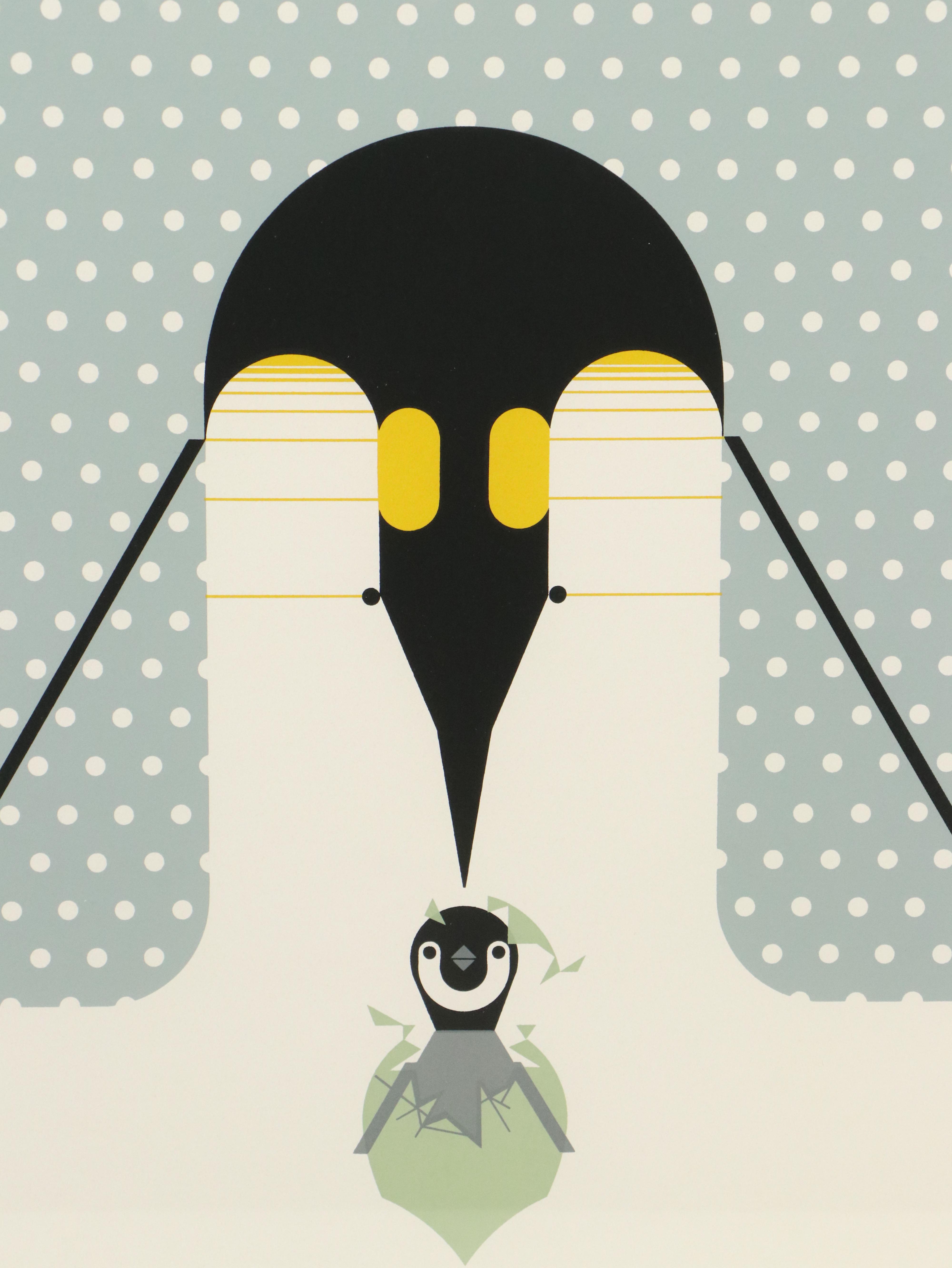 Charley Harper Limited Edition Serigraph Print "Brrrthday," 1977