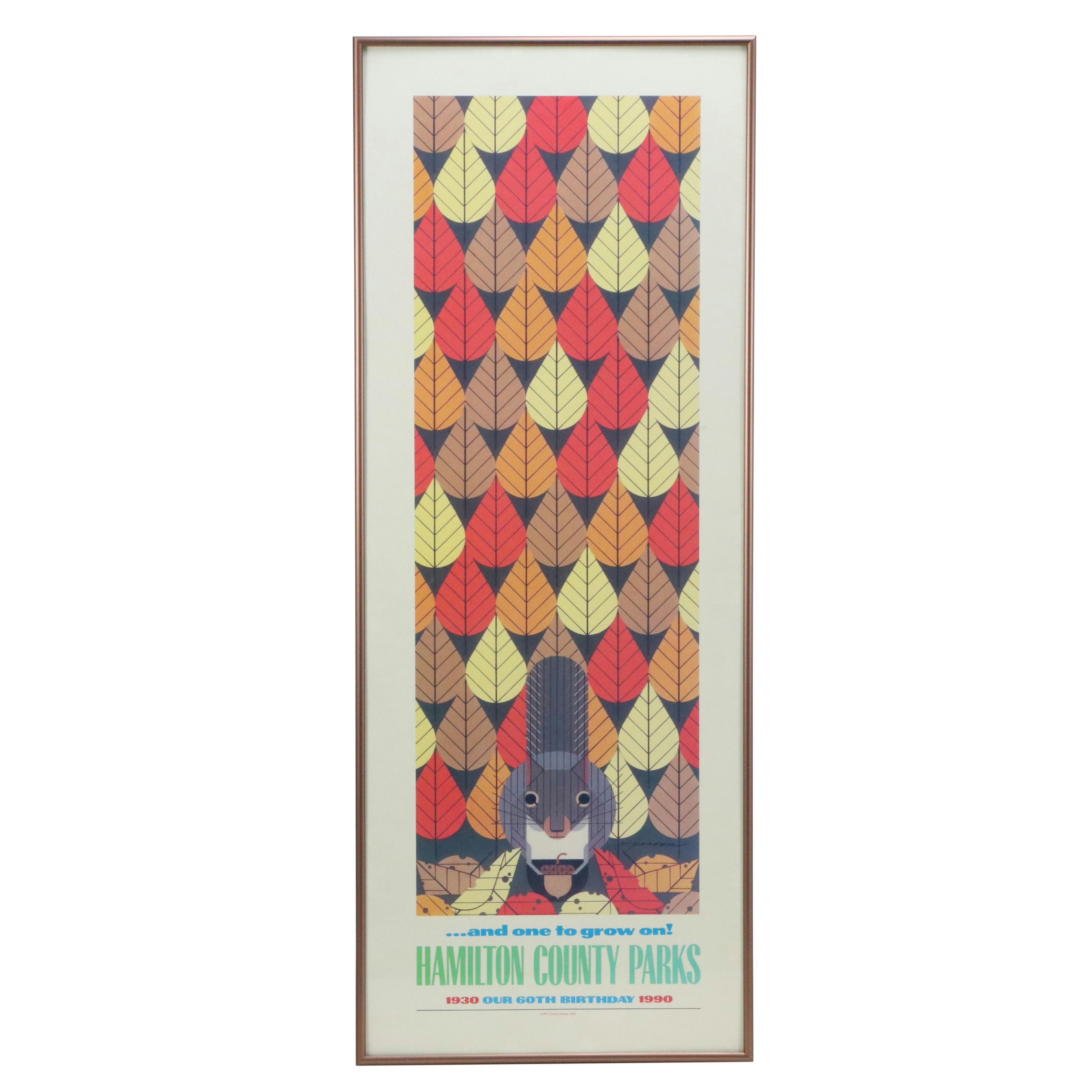 Offset Lithograph After Charley Harper for Hamilton County's 60th Birthday