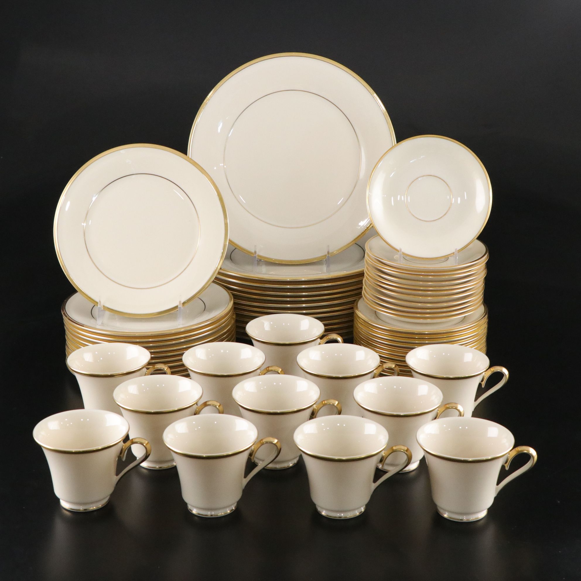 Lenox "Eternal" Gilt Porcelain Dinnerware Set for Twelve