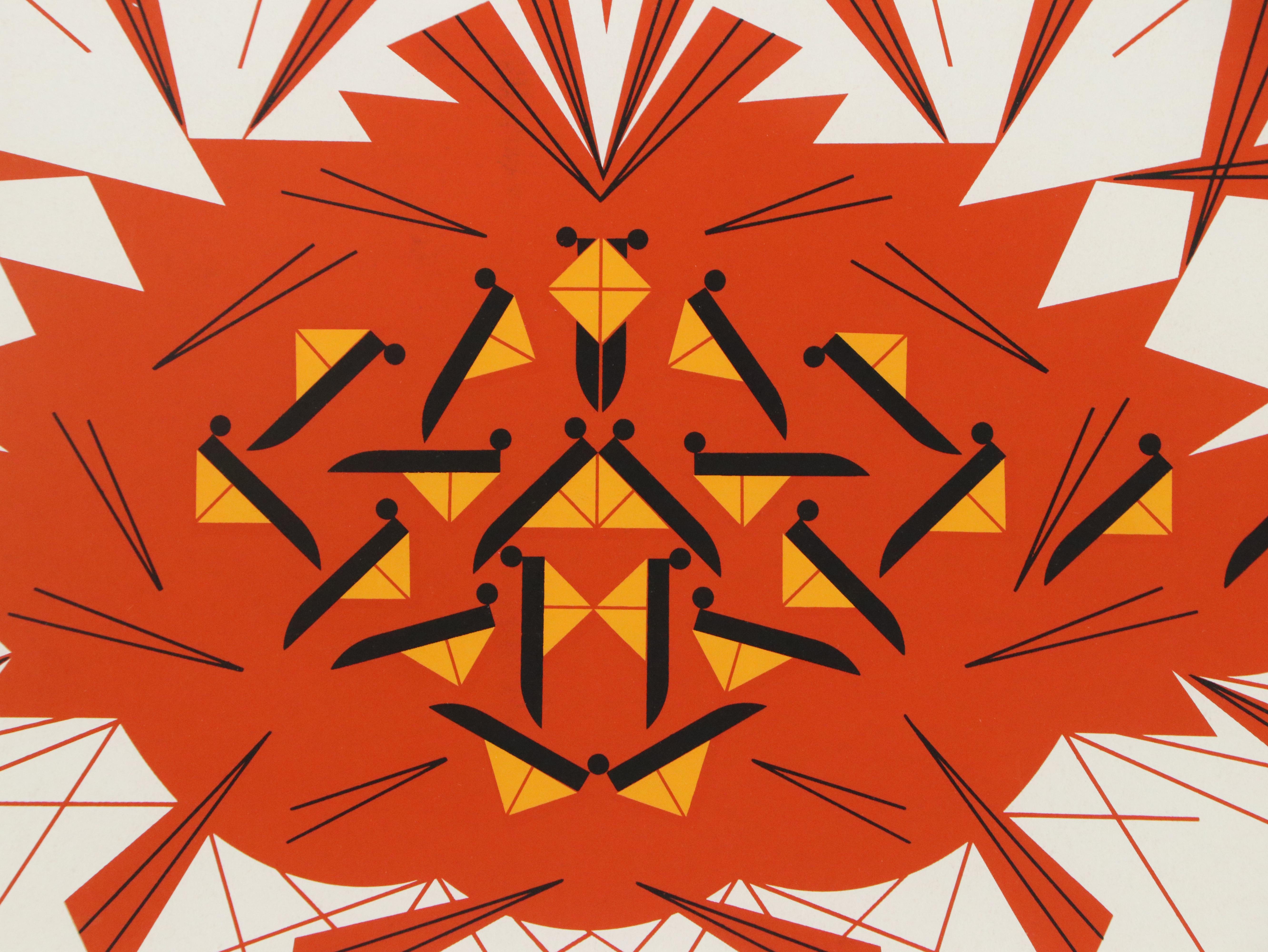 Charley Harper Serigraph Print "The Last Sunflower Seed," 1973