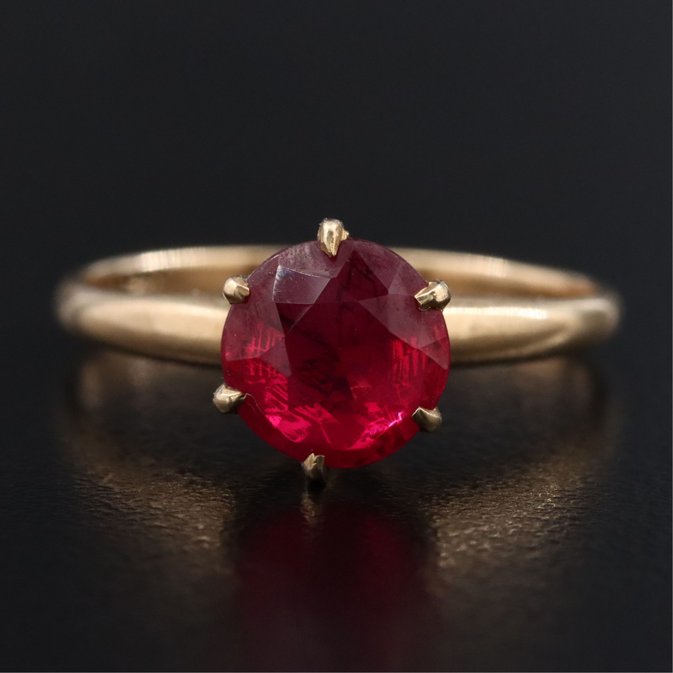 14K Ruby Solitaire Ring