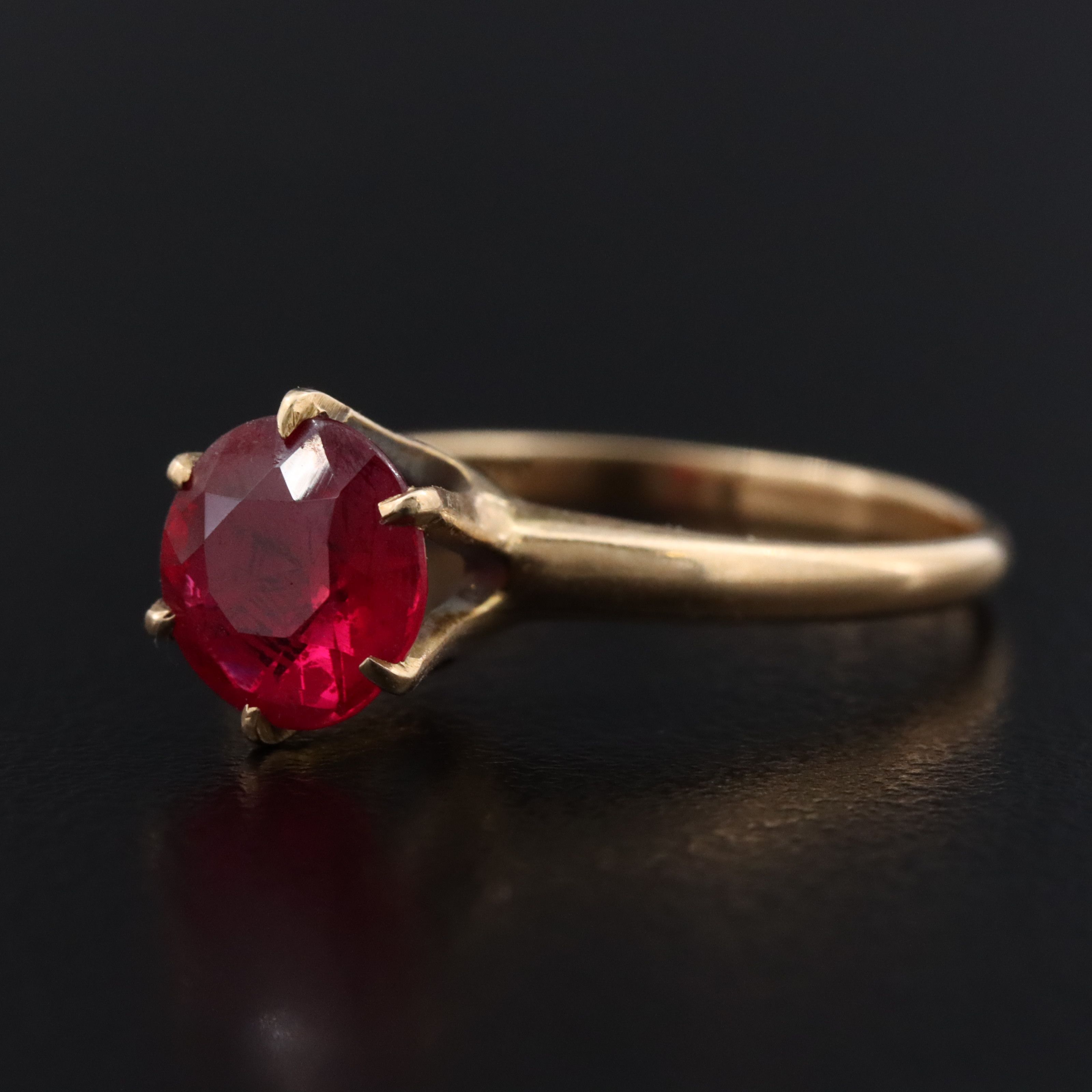 14K Ruby Solitaire Ring