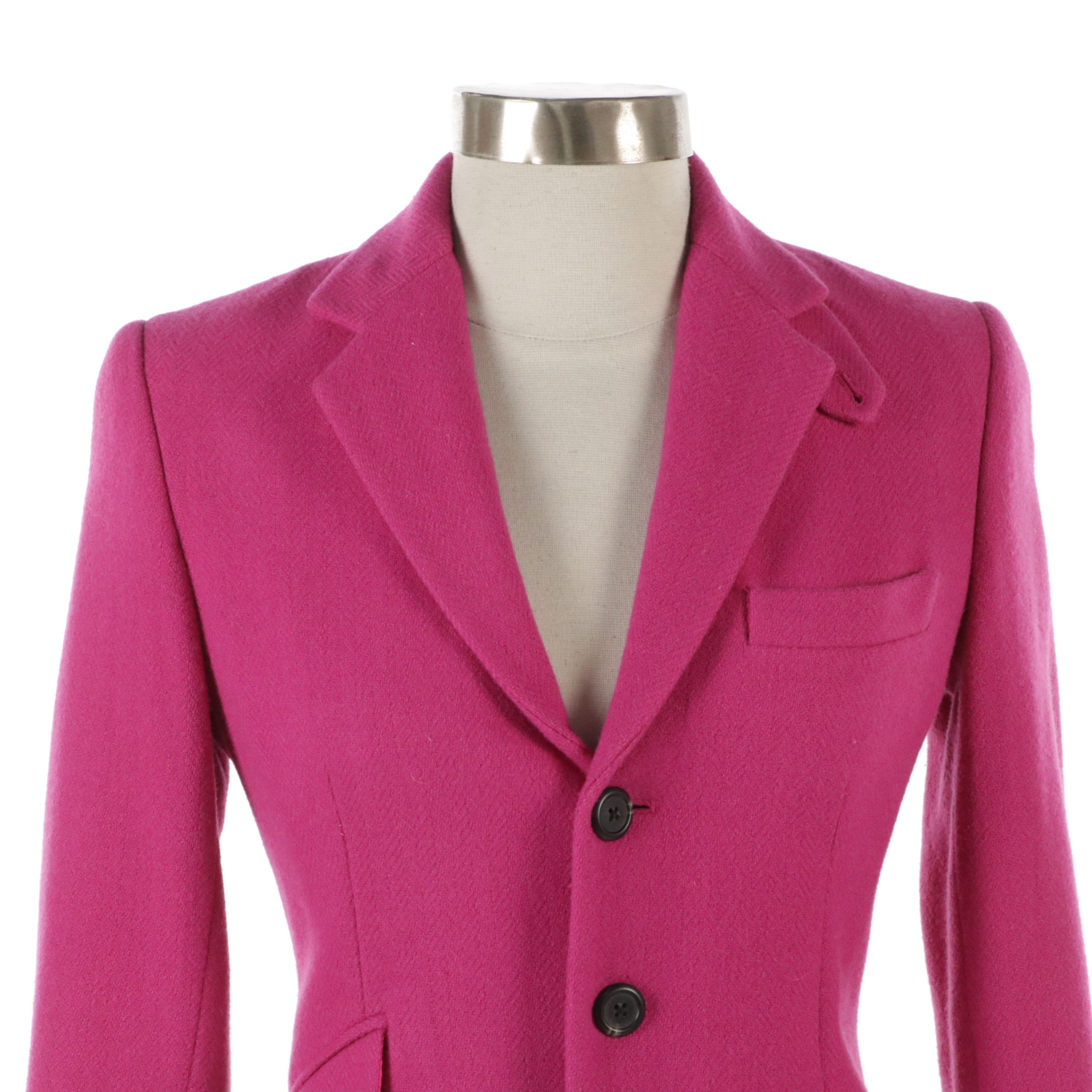 Ralph Lauren Black Label Fuchsia Wool Blazer and Missoni Multicolor Knit Skirt