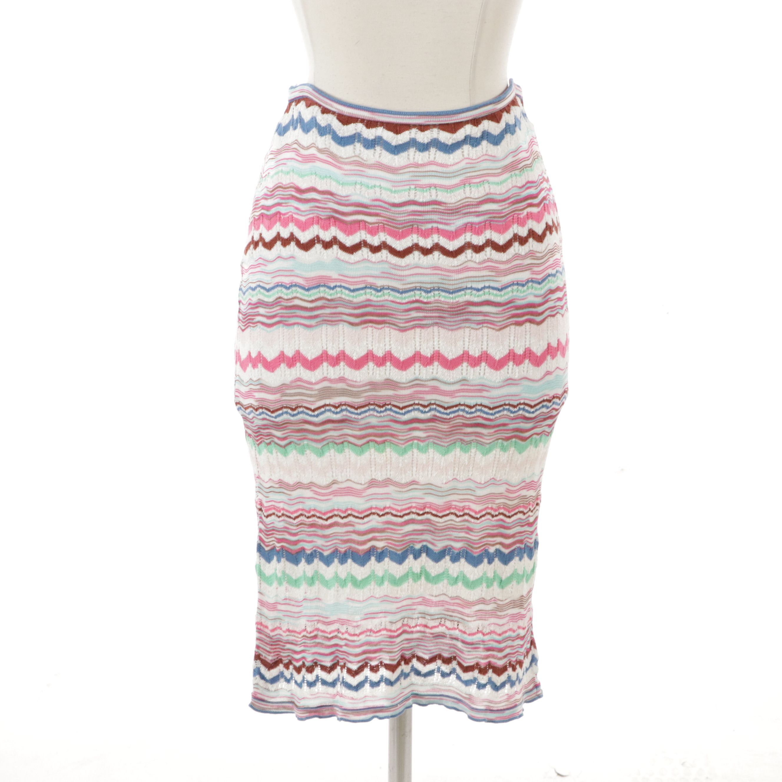 Ralph Lauren Black Label Fuchsia Wool Blazer and Missoni Multicolor Knit Skirt