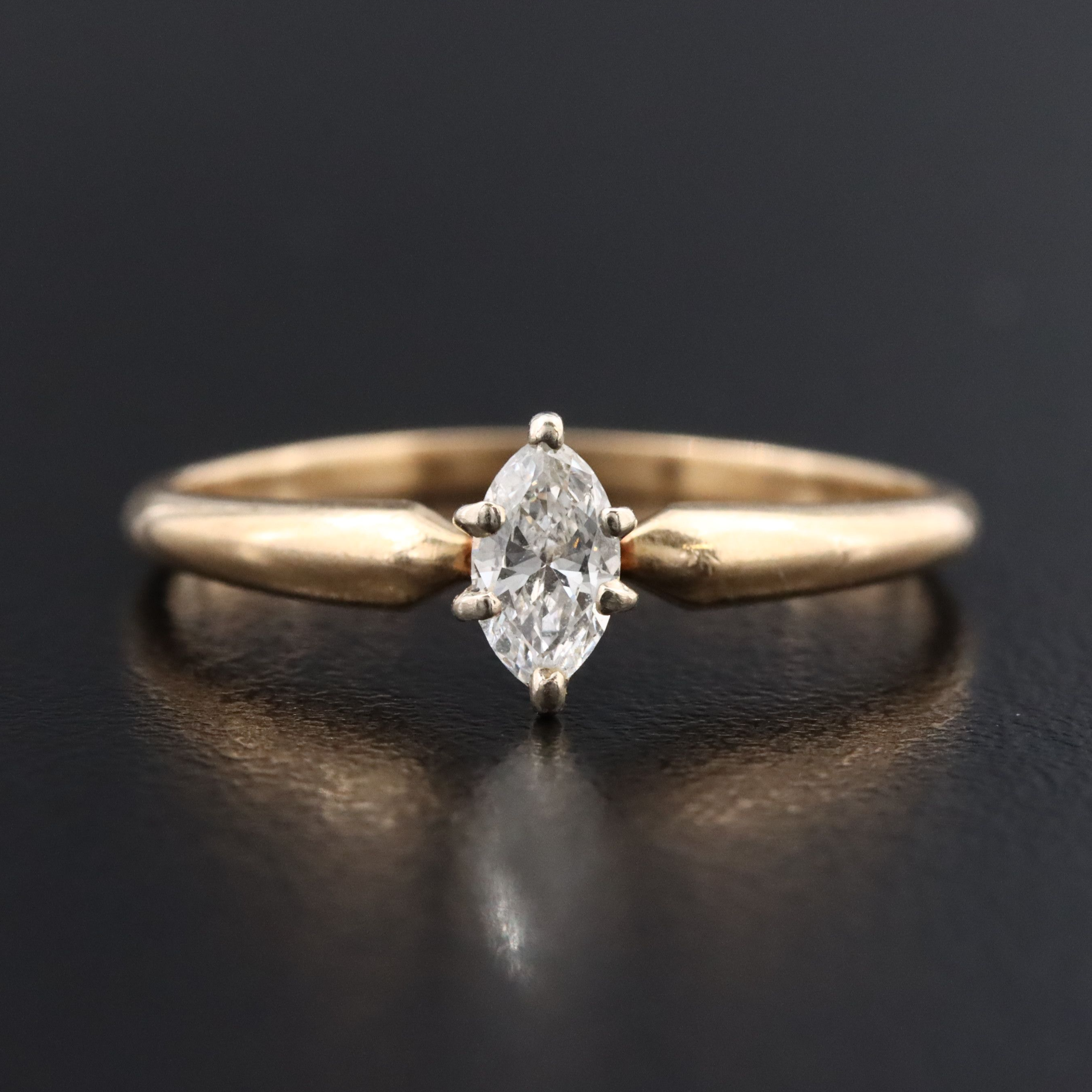 14K 0.20 CT Diamond Solitaire Ring