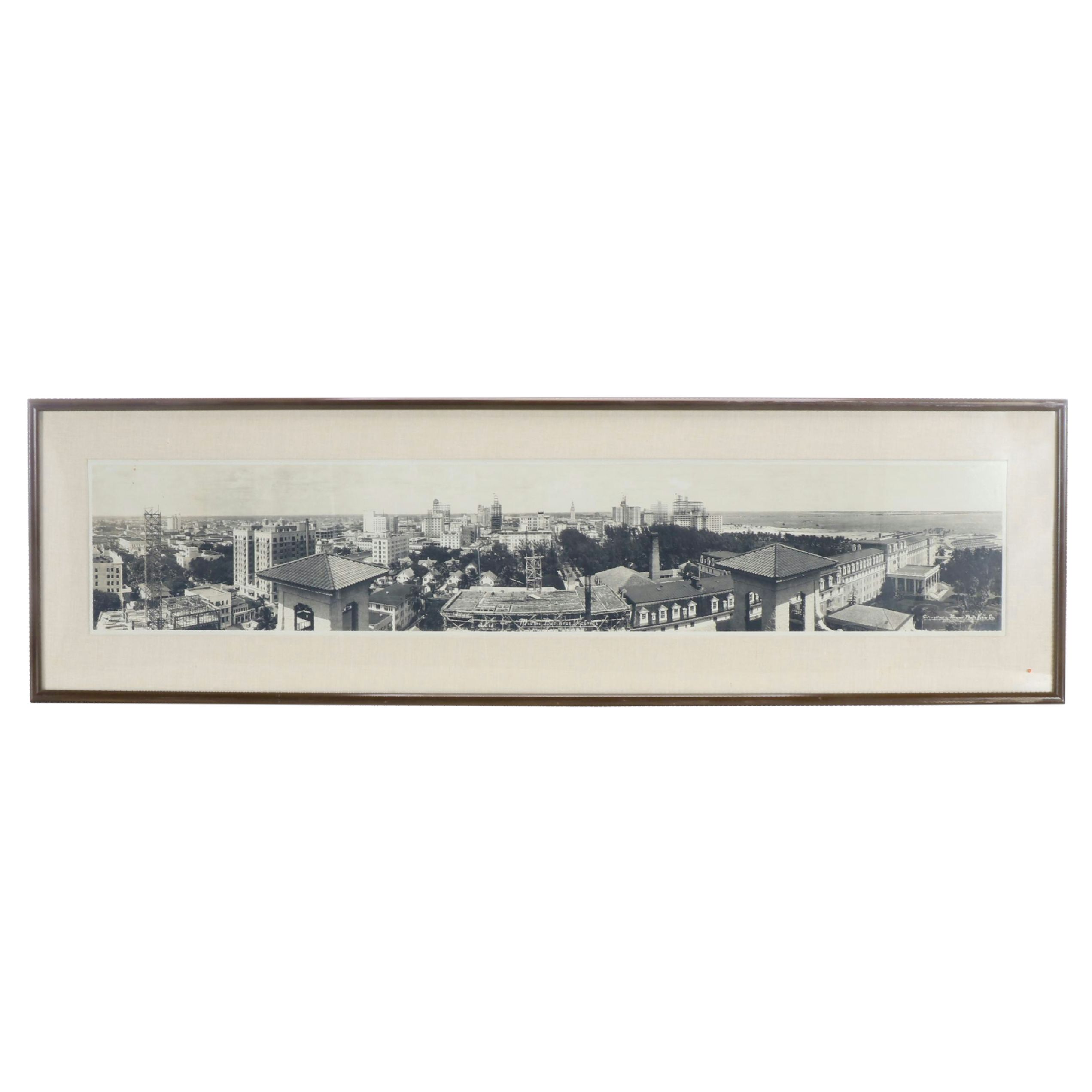 Omaha Nebraska Skyline Panoramic Silver Gelatin Print, Early 20th Century