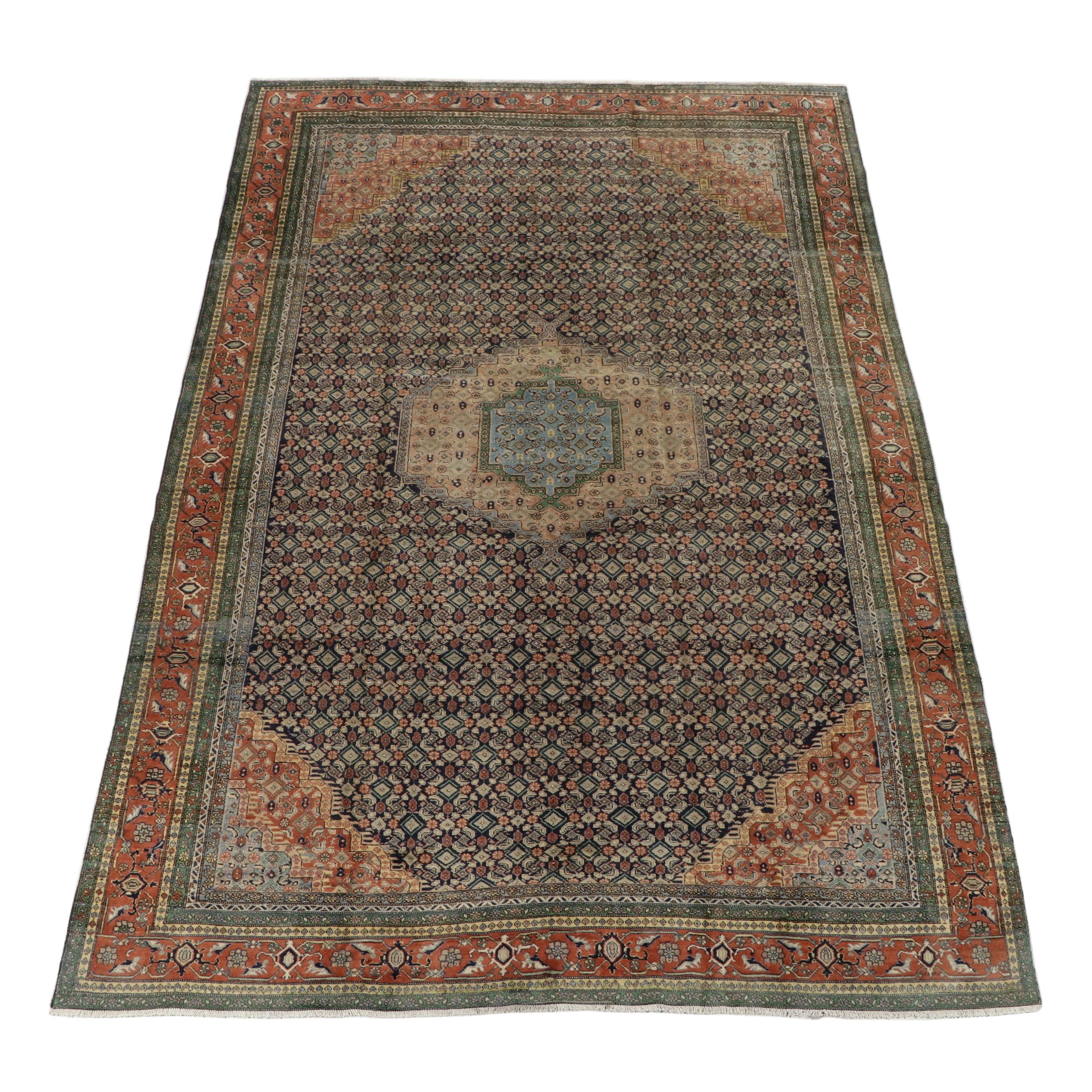 8'3 x 12'7 Hand-Knotted Persian Bijar Room-Sized Rug
