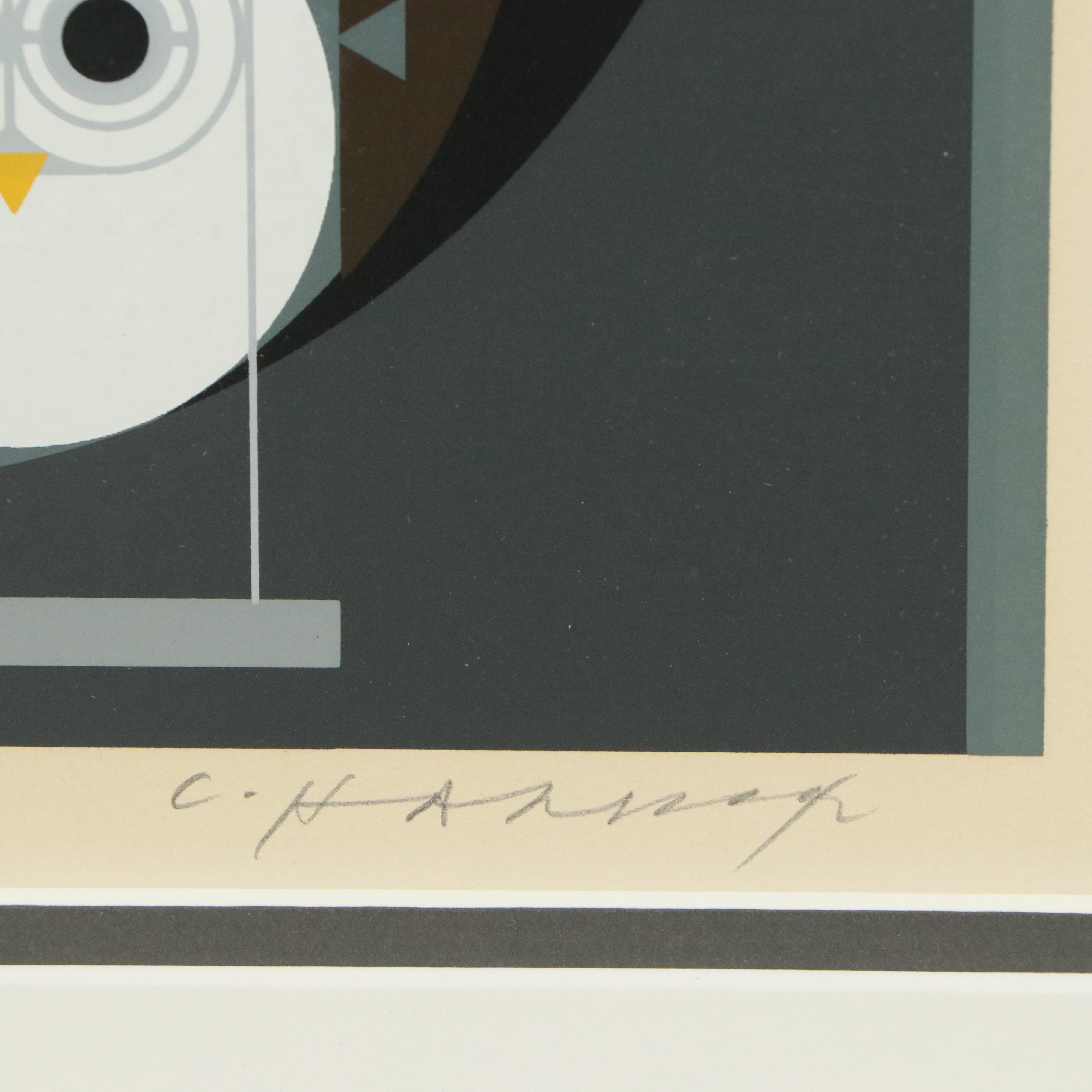 Charley Harper Serigraph "Family Owlbum"