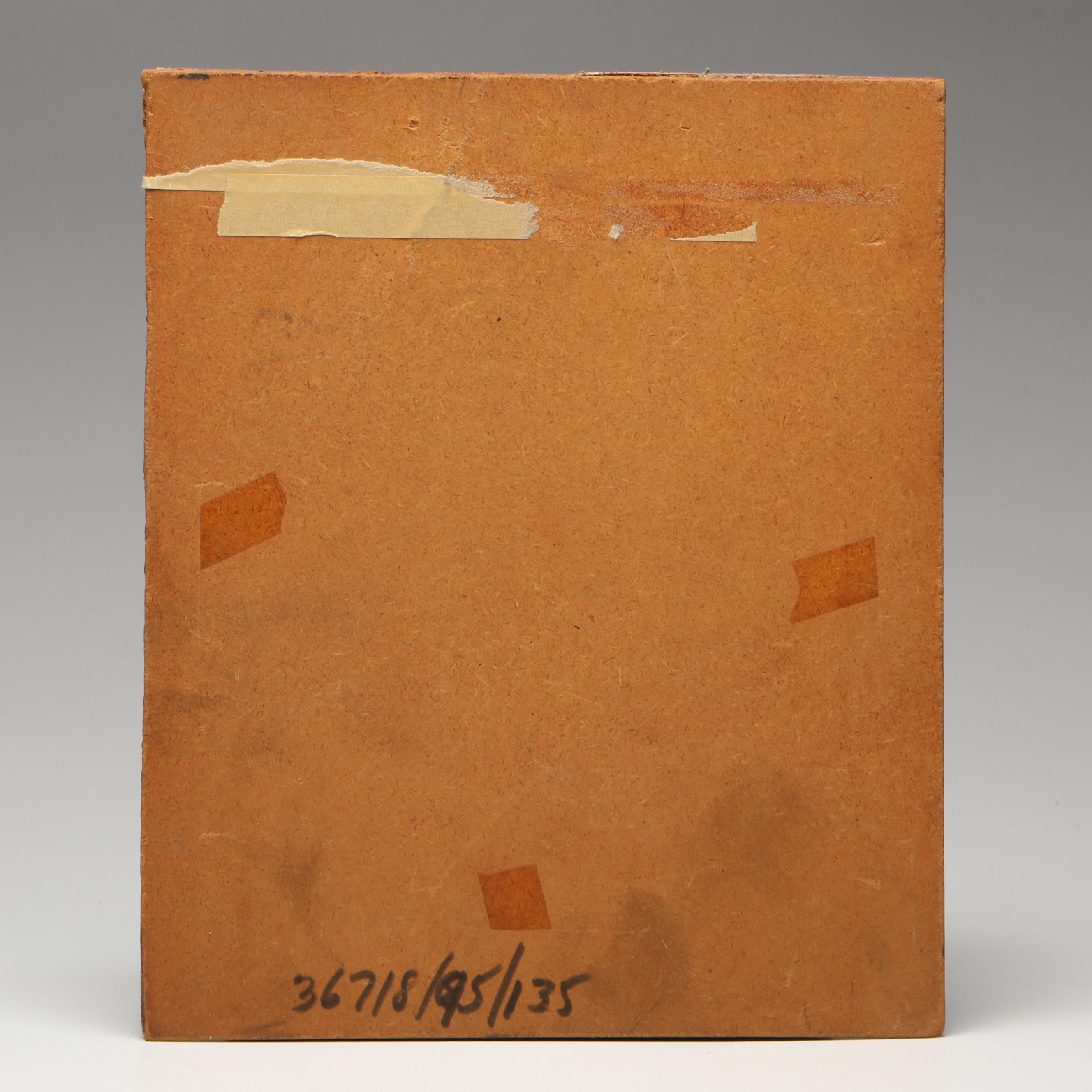 Oil Painting of Country Home with Grain Silo, Circa Early 20th Century