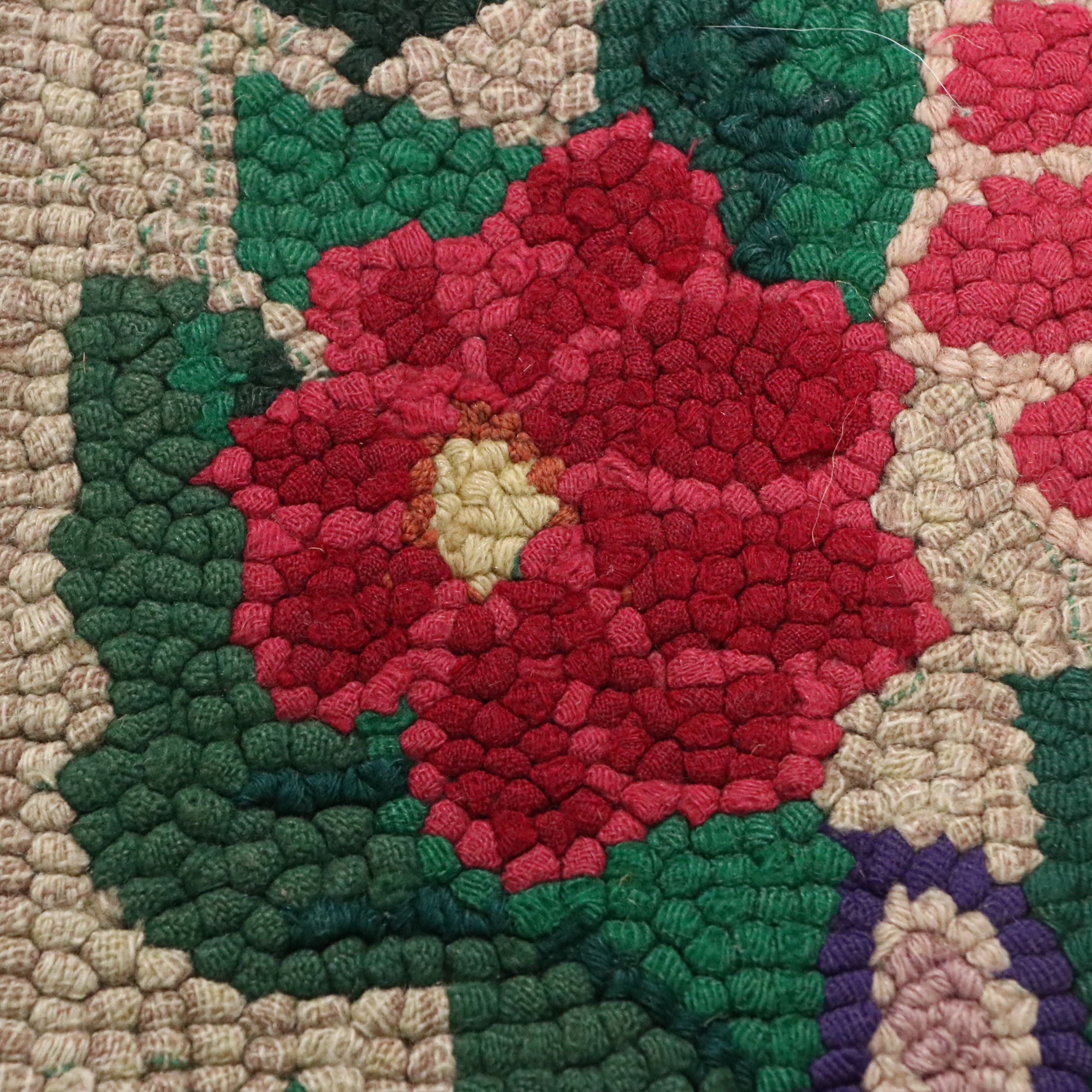 Three Handmade Hooked Accent Rugs