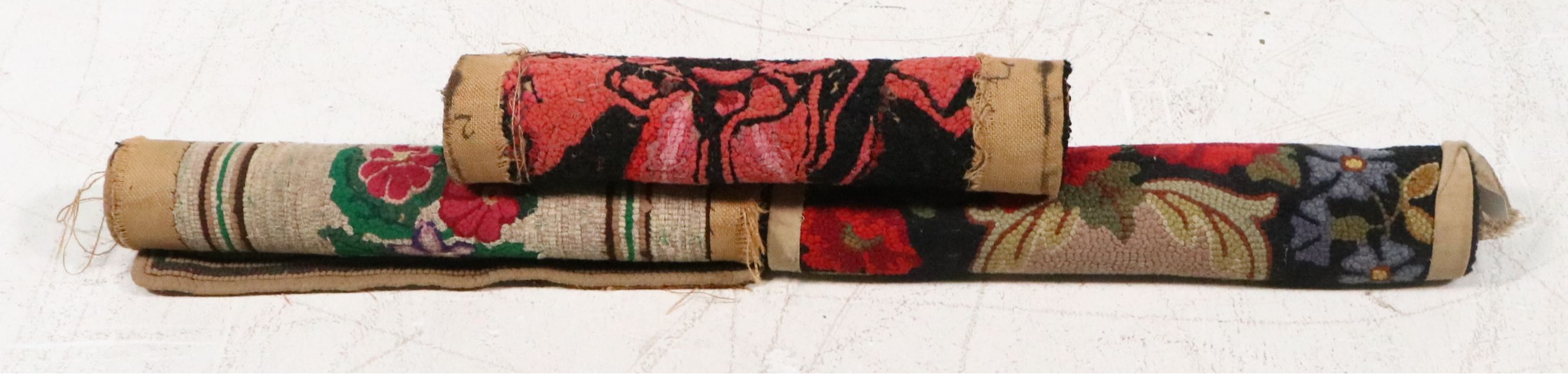 Three Handmade Hooked Accent Rugs