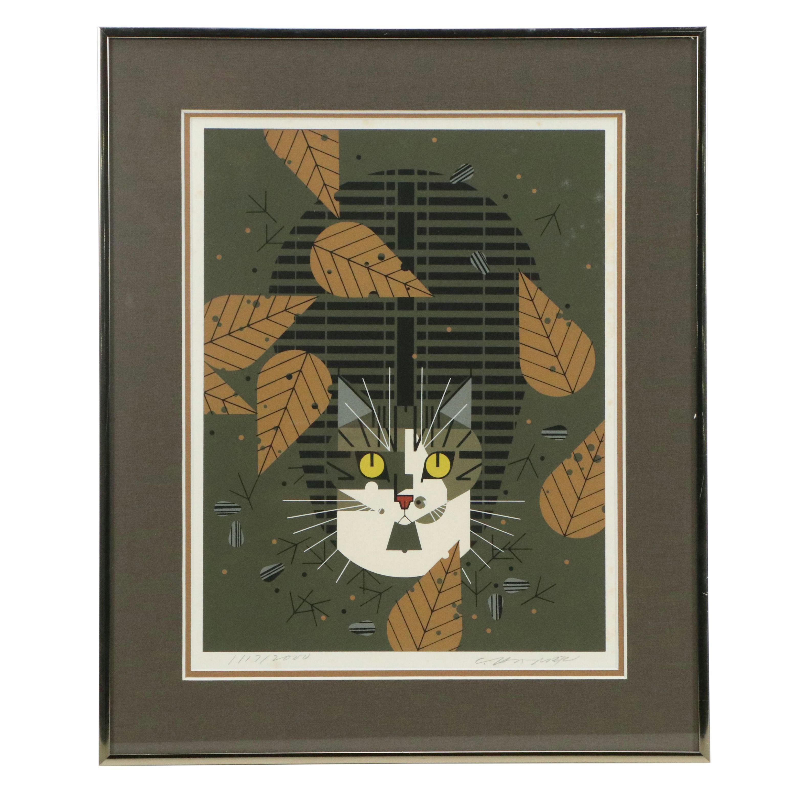 Charley Harper Serigraph "Birdwatcher"