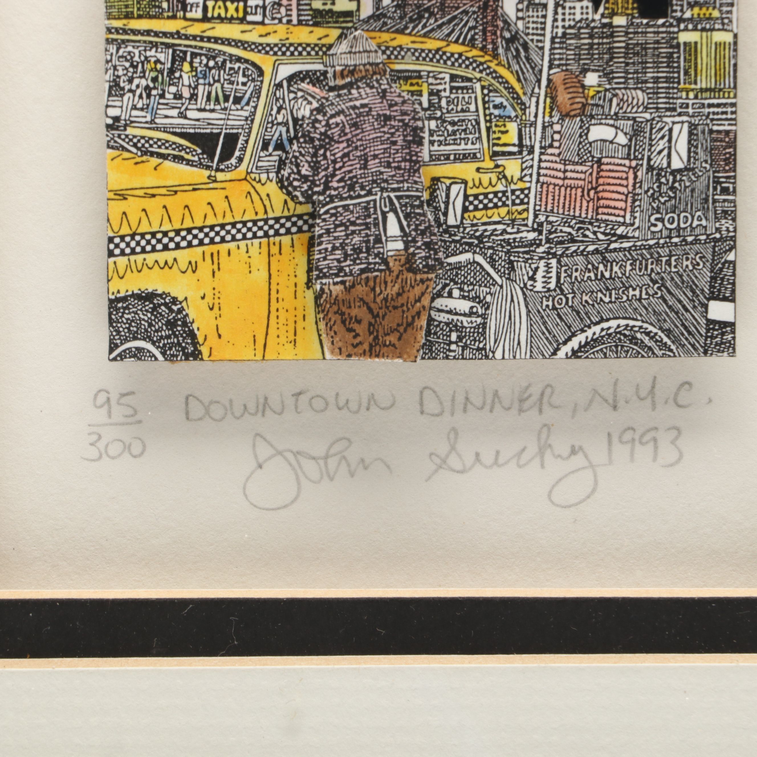 John Suchy 3D Lithograph "Downtown Dinner, NYC," 1993