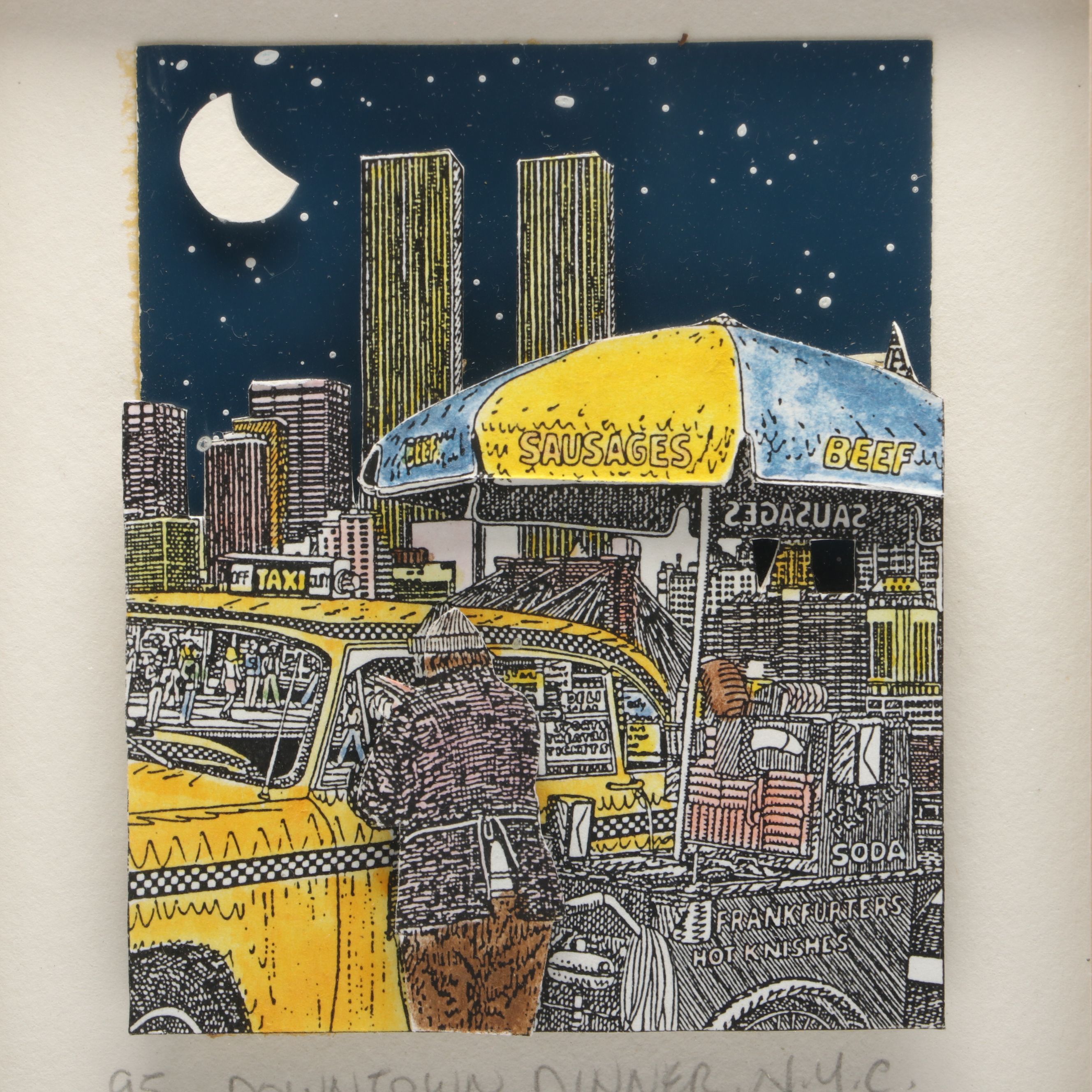 John Suchy 3D Lithograph "Downtown Dinner, NYC," 1993