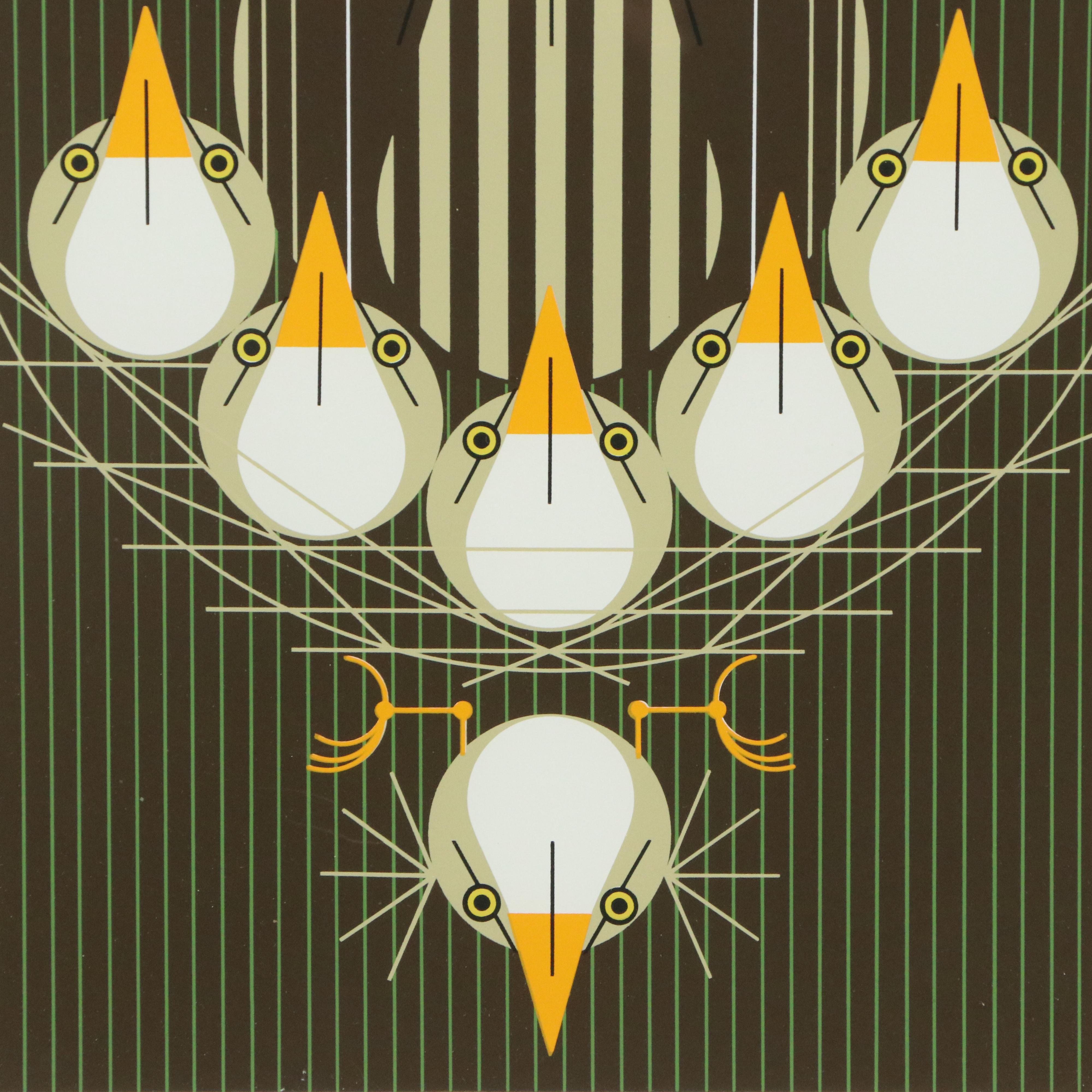 Charley Harper Limited Edition Serigraph Print "Bittern Suite," 1978