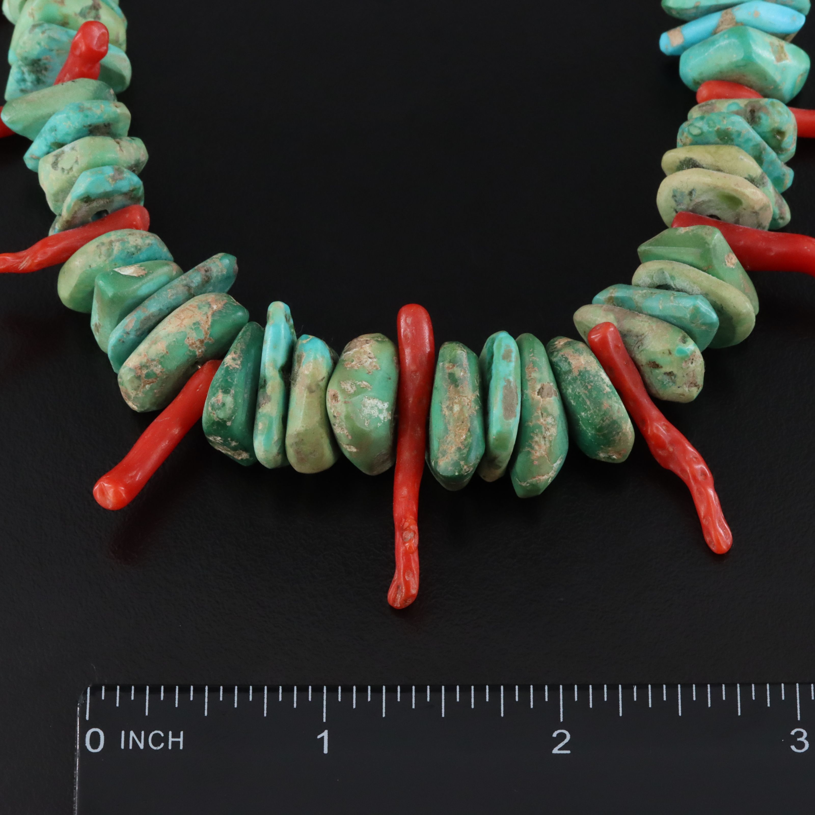 Southwestern Style Turquoise, Coral and Shell Necklace