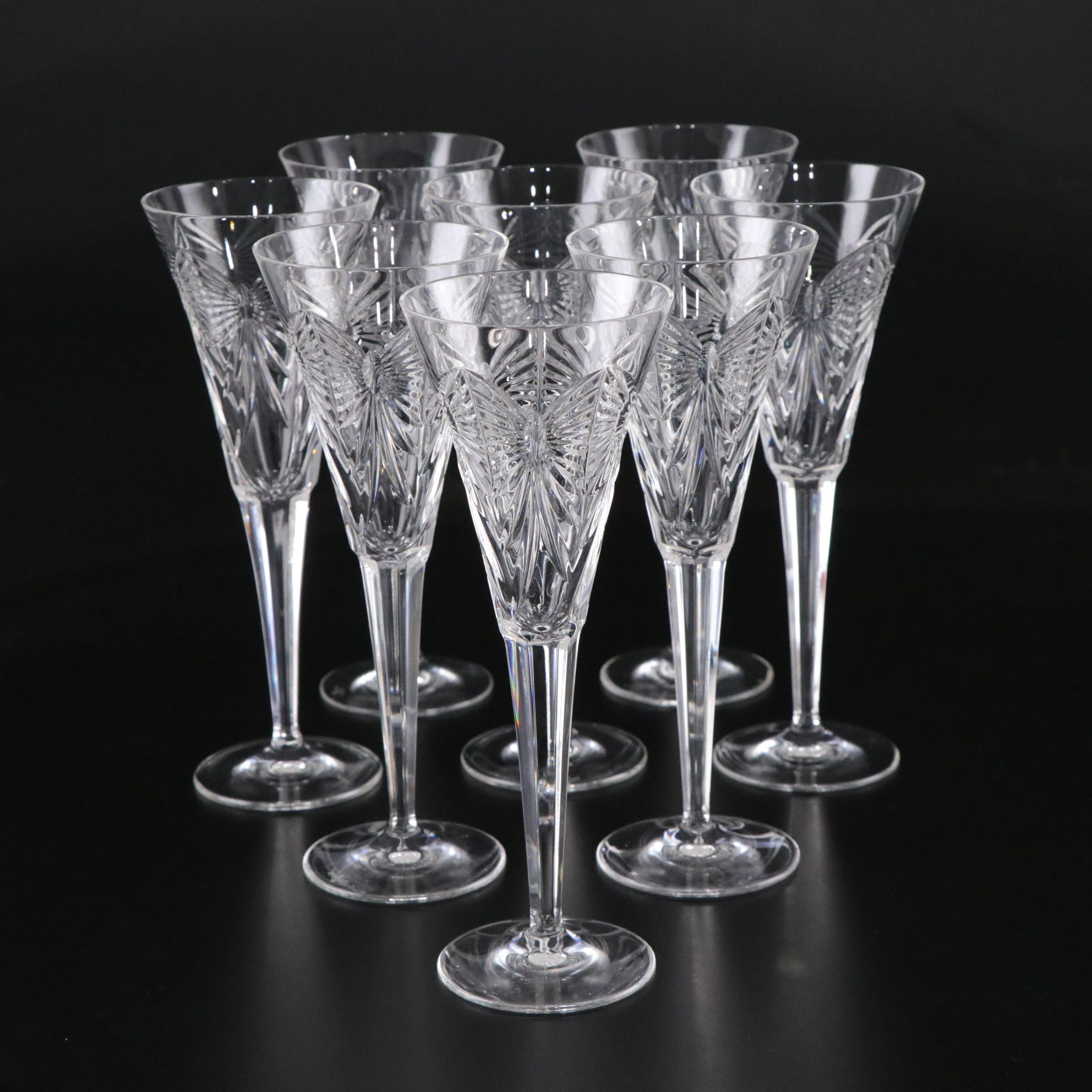 Waterford Millenium "Happiness" and "Prosperity" Crystal Champagne Flutes