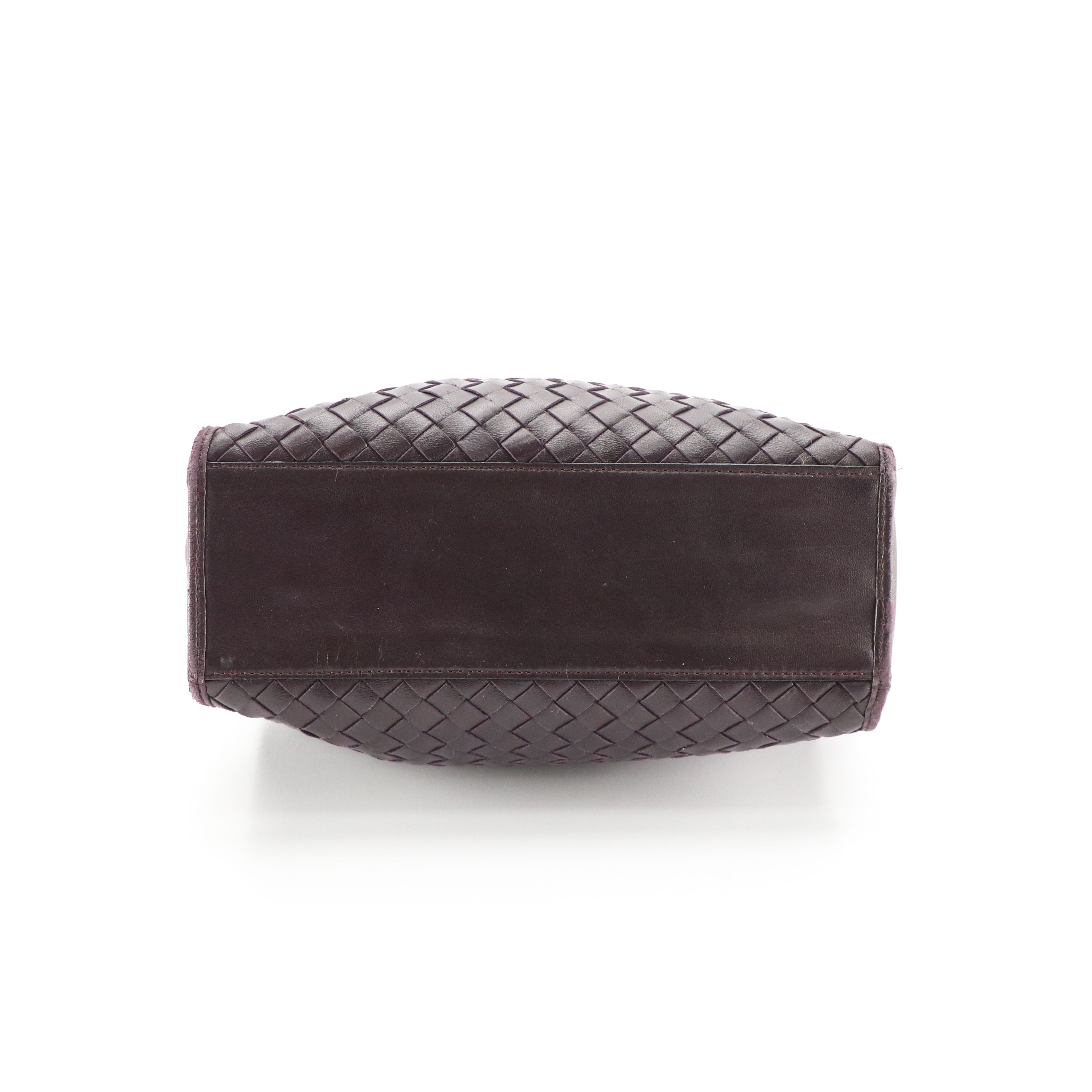 Bottega Veneta Vintage Zip-Around Shoulder Bag in Violet Intrecciato Leather