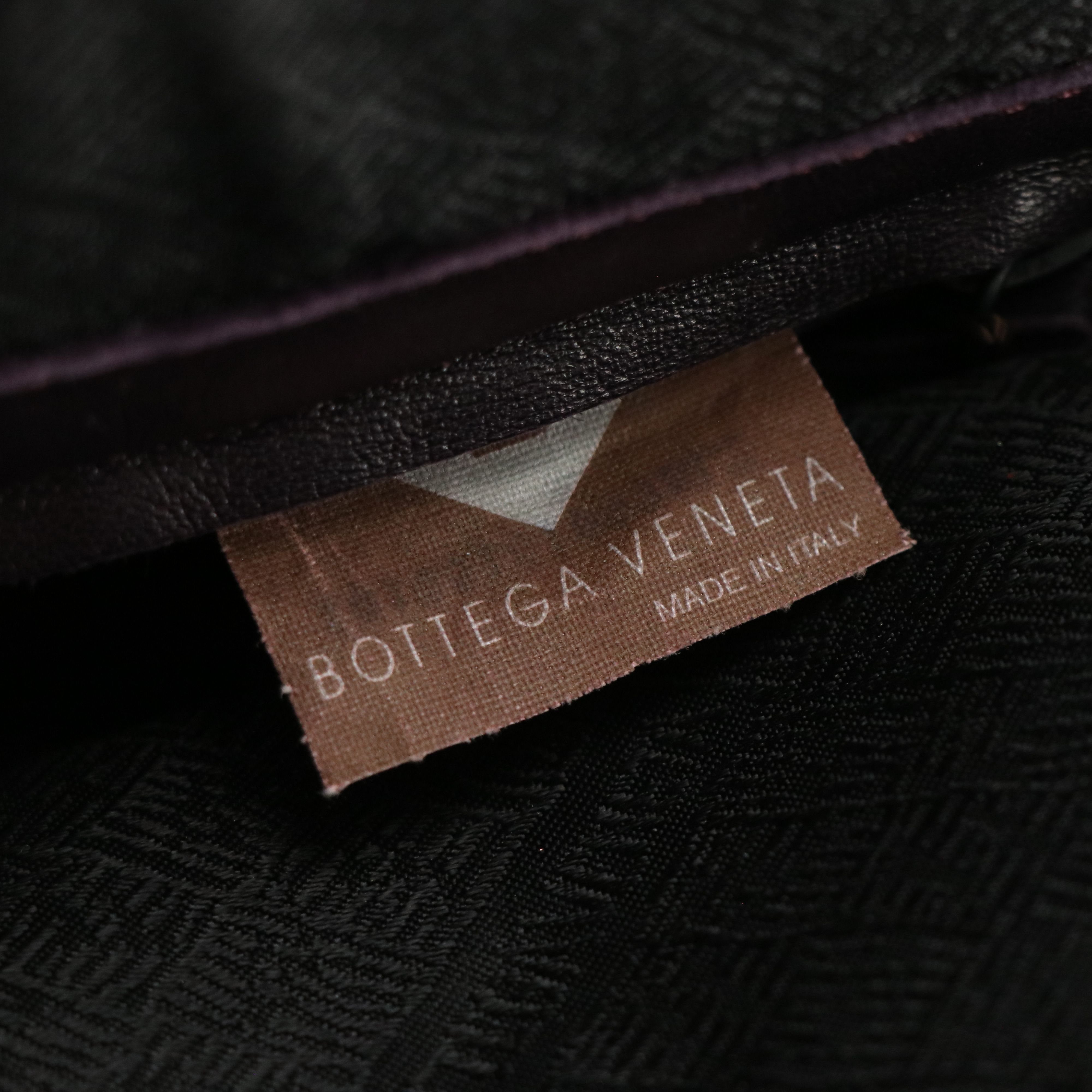 Bottega Veneta Vintage Zip-Around Shoulder Bag in Violet Intrecciato Leather